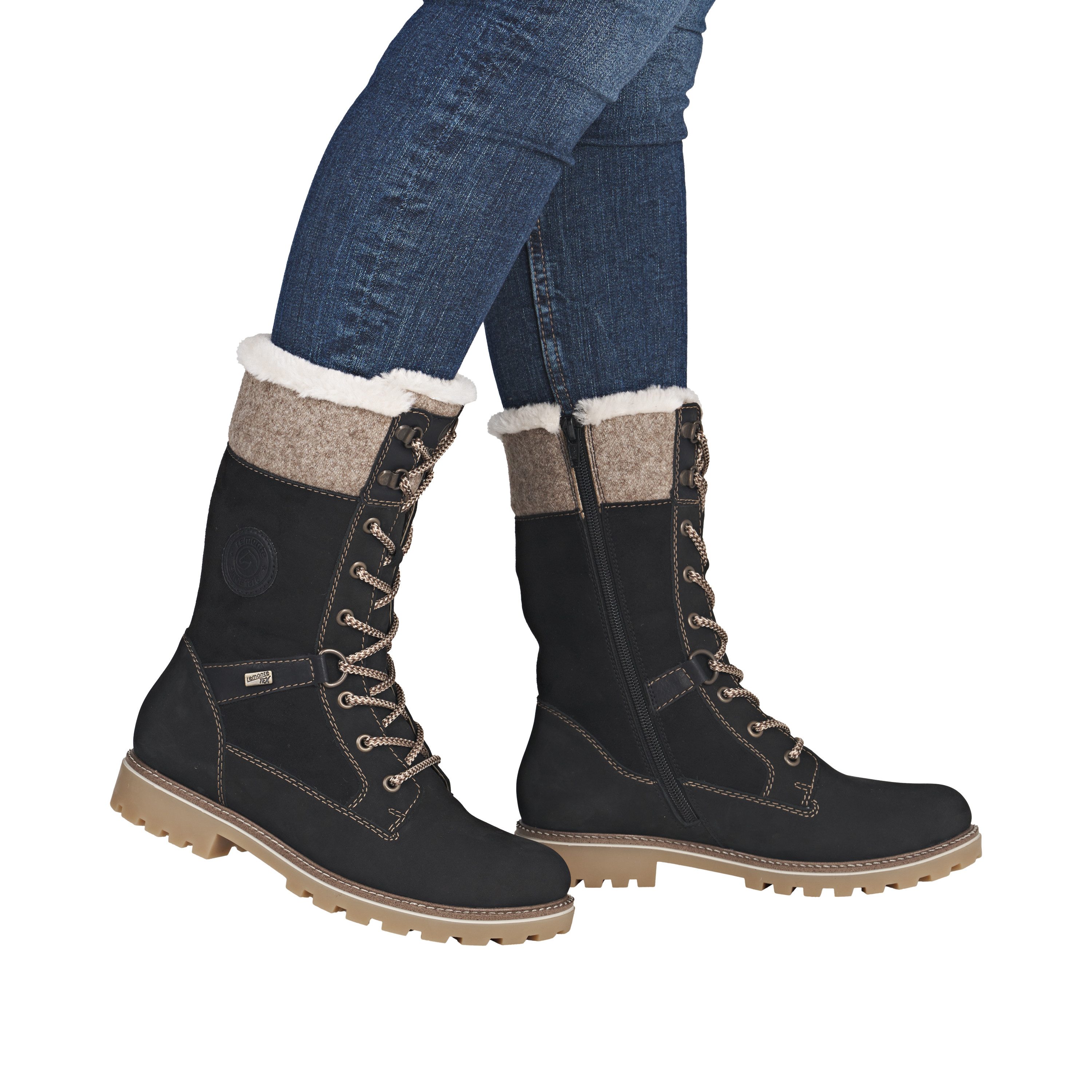 Remonte Winterstiefel Schnürboots, Stiefelette mit wasserabweisender Tex-Ausstattung