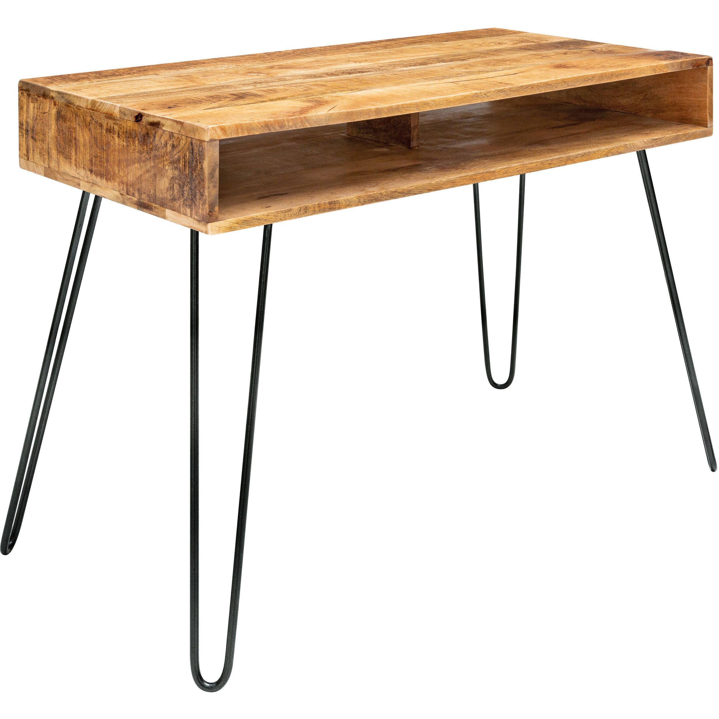 riess-ambiente Schreibtisch SCORPION 100cm natur, Arbeitszimmer · Massivhol günstig online kaufen