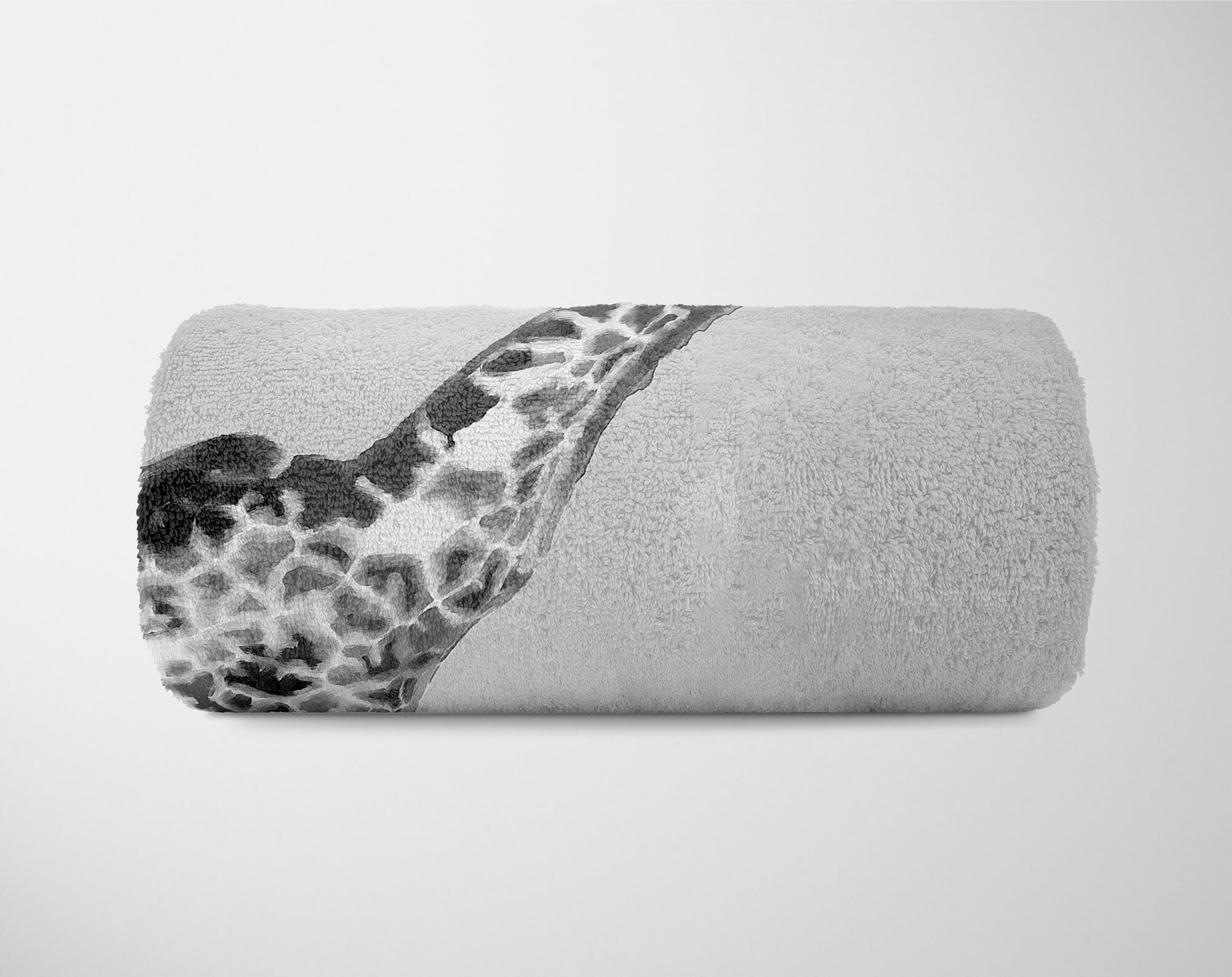 Sinus Art Afrika, Giraffe Motiv Saunatuch Baumwolle-Polyester-Mix Kuscheldecke Handtuch Handtuch Grau (1-St), Handtücher Strandhandtuch