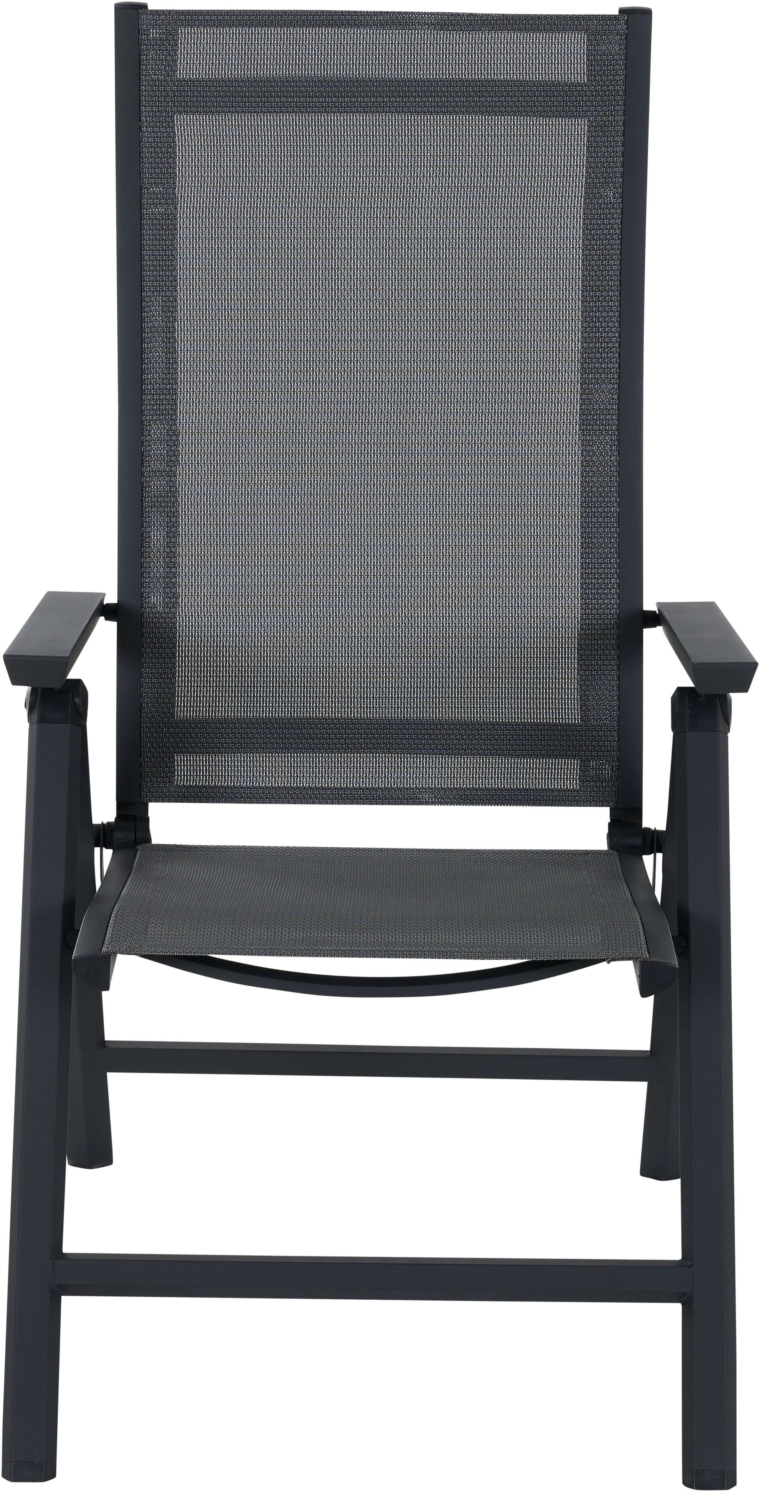 Siena Garden Gartensessel TAURO Klappsessel, matt anthrazit, Gestell aus Aluminium, Ranotex® Bezug royal-grey