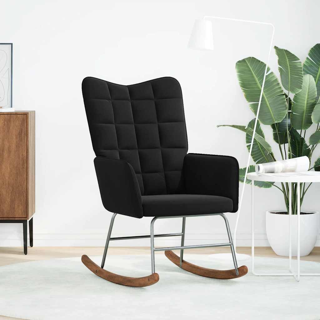 vidaXL Schaukelstuhl Schaukelstuhl Schwarz Samt (1 St) günstig online kaufen