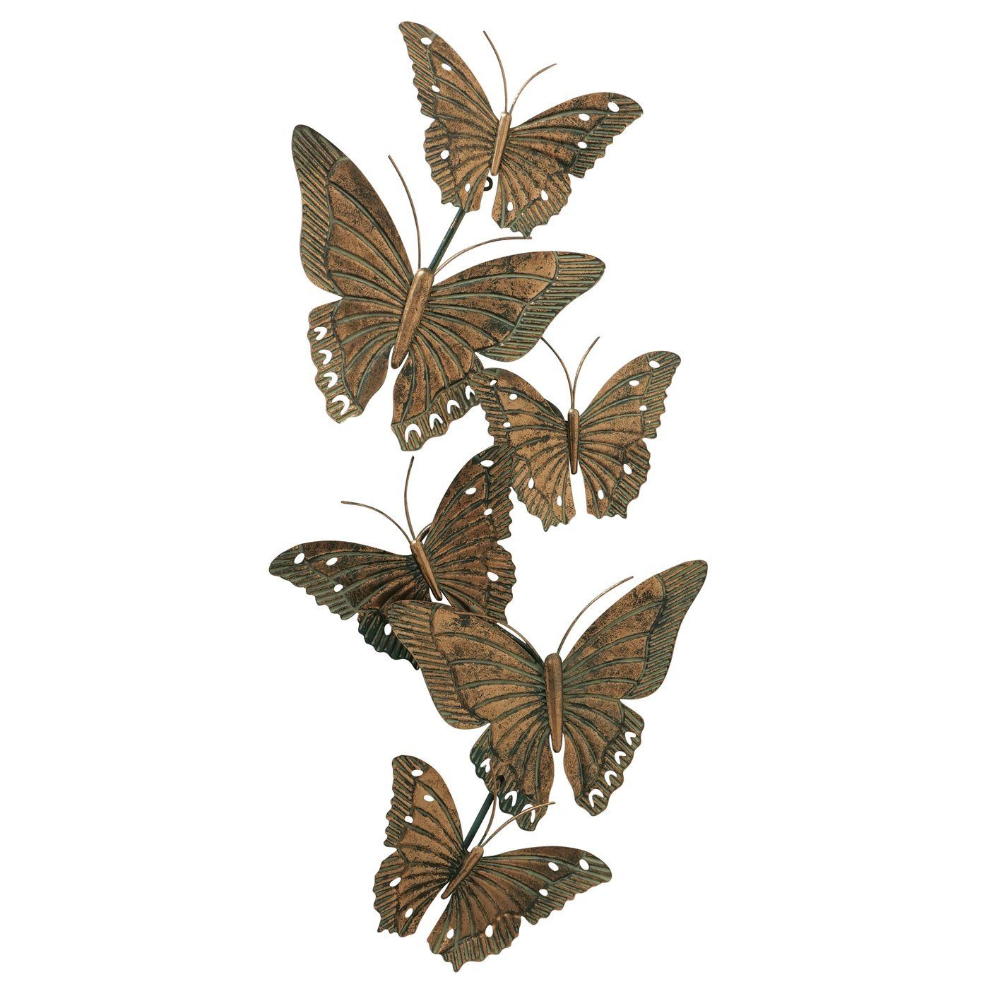 "Jacoba" Wanddekoobjekt aus Metall BOLTZE St) Schmetterlinge (1 in gold/braun/grau,