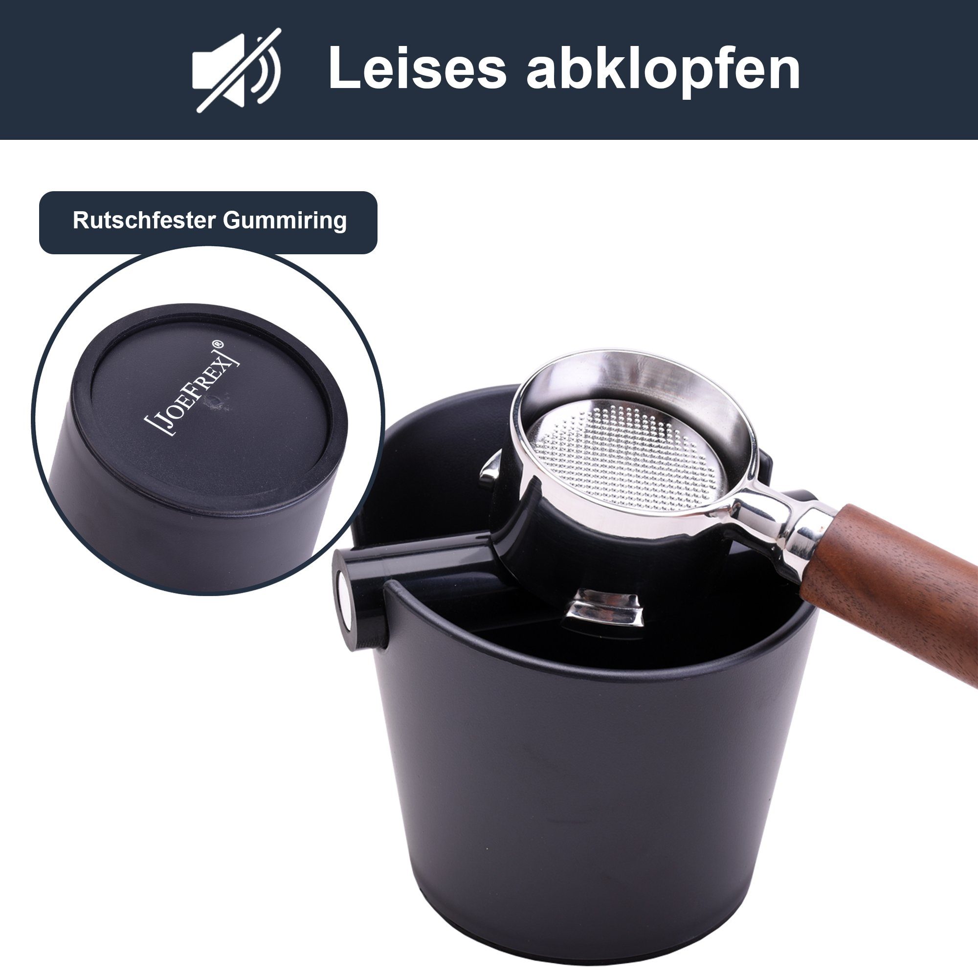 JOEFREX Kaffeeservice Abklopfbehälter für Siebträger Espresso Knockbox für Kaffeesatz, Abklopfbehälter für Siebträger, Espresso Knockbox für Kaffeesatz – Bild 4 von 5