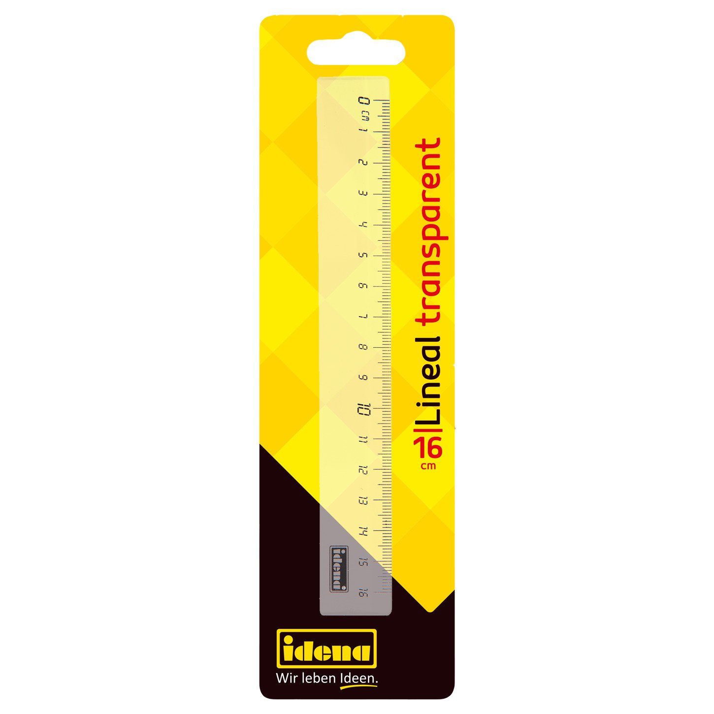 Idena Lineal Idena 602052 - Kunststoff-Lineal mit 16 cm Länge, Millimeter- und – Bild 2 von 5