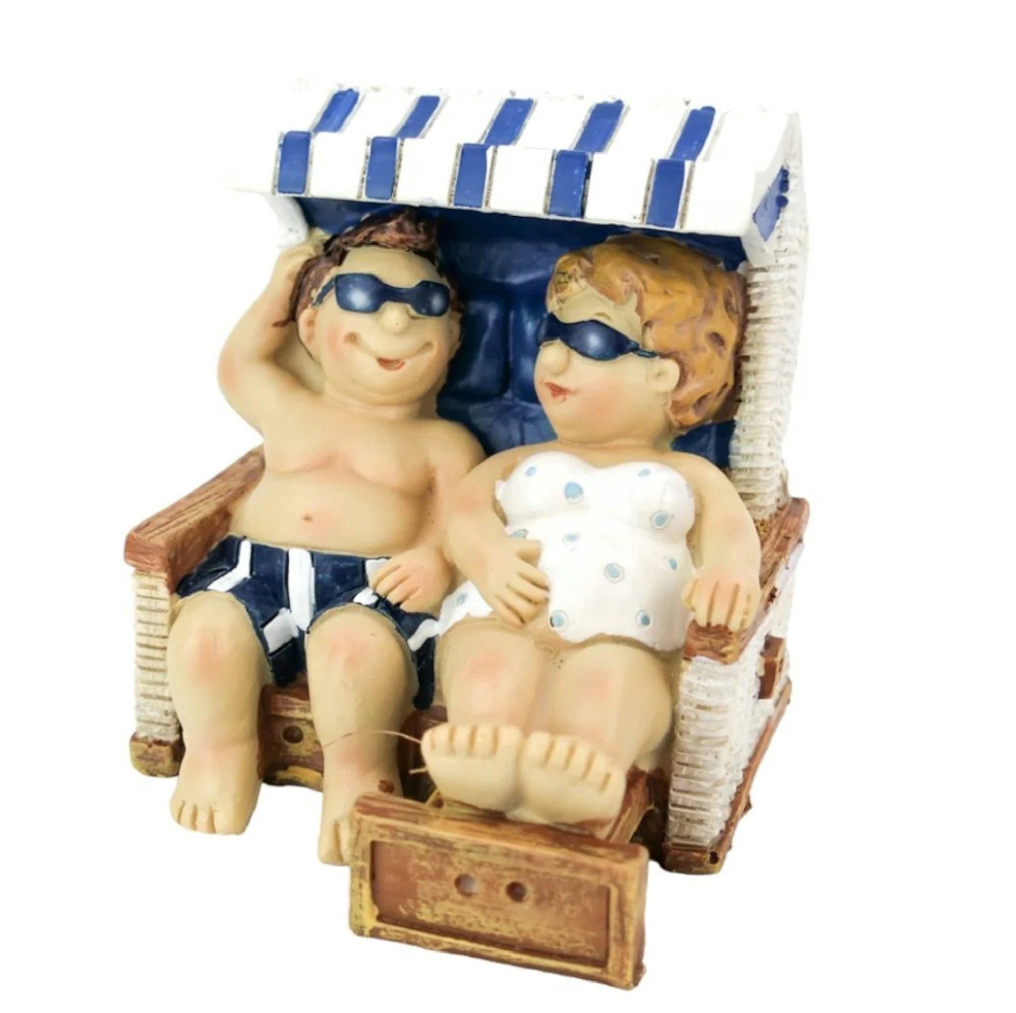 Dekofigur Figur Urlaubspaar, ca. 7 × 7,5 × 8 cm, Polyresin