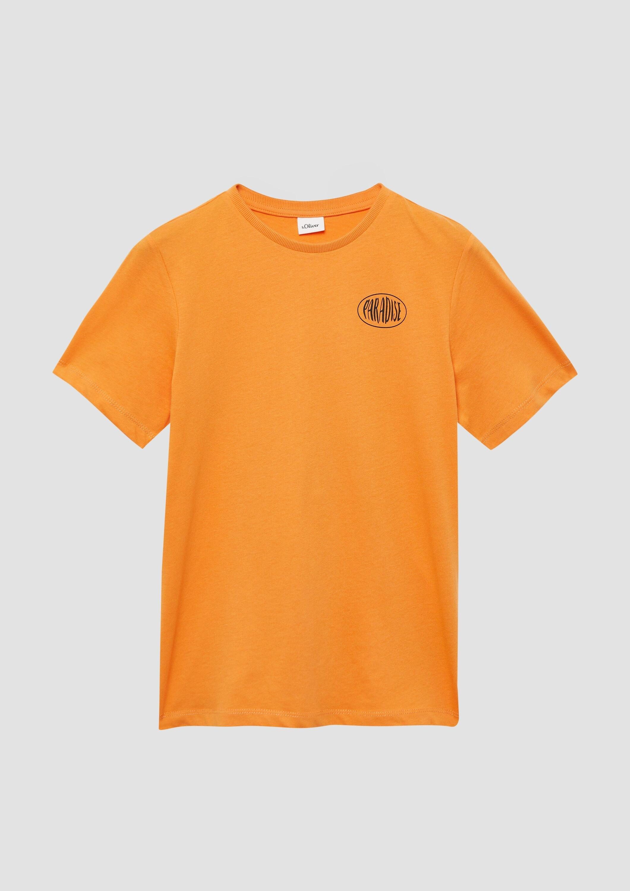 s.Oliver Kurzarmshirt T-Shirt Baumwoll-T-Shirt mit Front- und Rückenprint