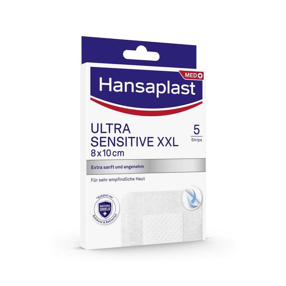 Hansaplast Wundpflaster Hansaplast Ultra Sensitive XXL 8 cm x 10 cm, 5 Stück