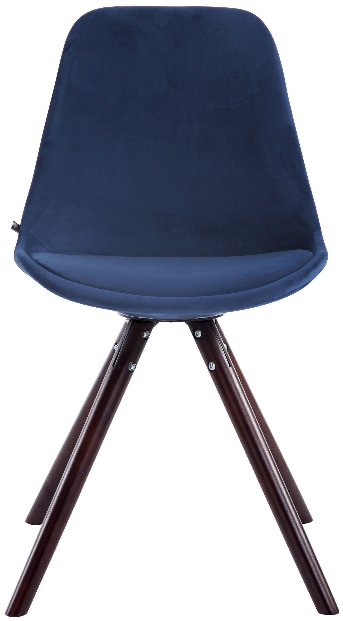 Sitzfläche: gepolsterter mit - - - hochwertig Cappuccino Konferenzstuhl Wohnzimmerstuhl), Besucherstuhl Buchenholz Samt TPFLiving Toulon - rund Esszimmerstuhl (Küchenstuhl Gestell: blau Sitzfläche