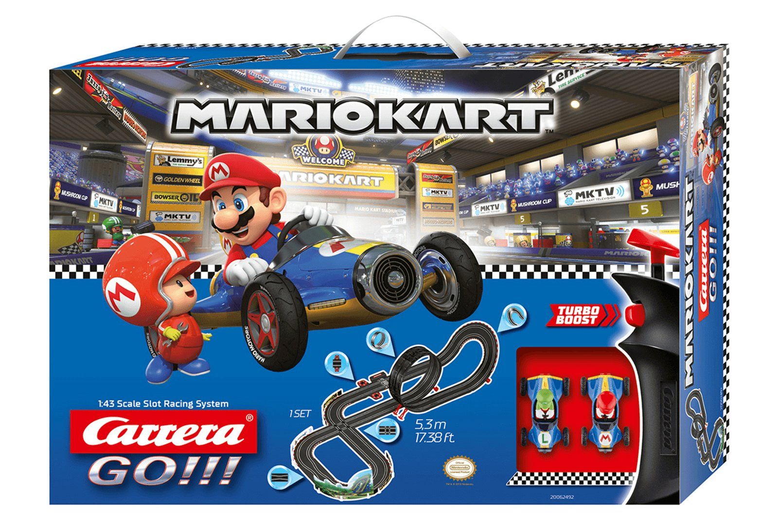 Carrera® Autorennbahn Rennbahn Mario Kart™-Mach 8 Komplettset Rennstrecke ab 6 Jahren (Streckenlänge 5.3 m)