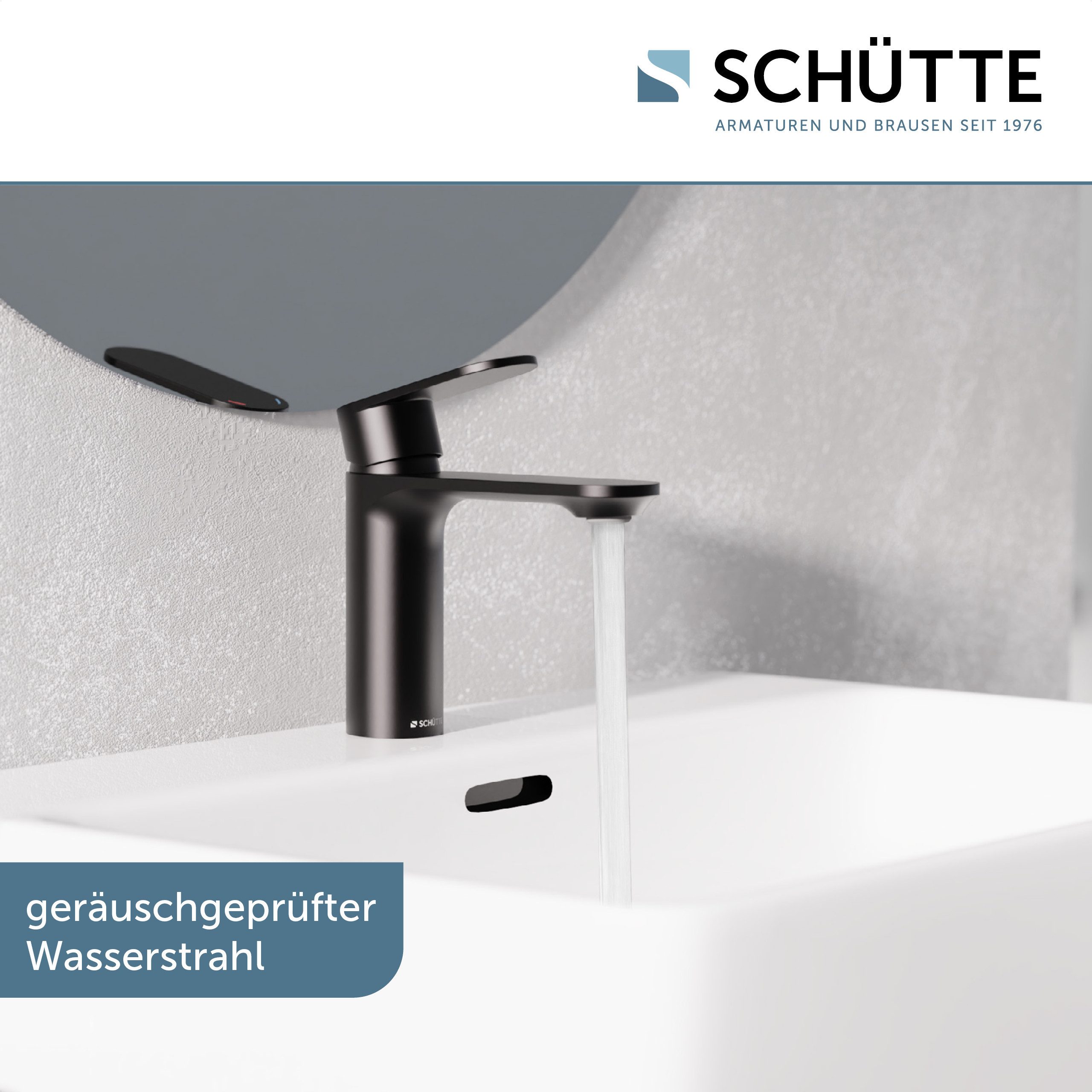 Schütte Waschtischarmatur MONTANA Wasserhahn Ablaufgarnitur Exzenter Energiesparende Cold-Start-Funktion