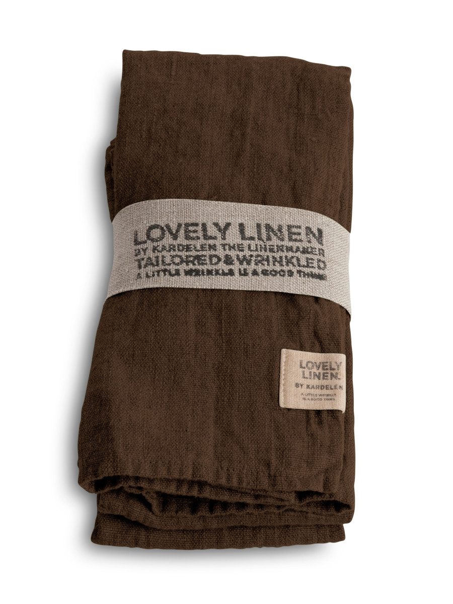Lovely Linen Stoffserviette Lovely Serviette Leinen chocolate 45 x 45 cm 1Stk., LOVELY 45X45 CHOCOLATE 4-PACK L25xB12xH3 CM