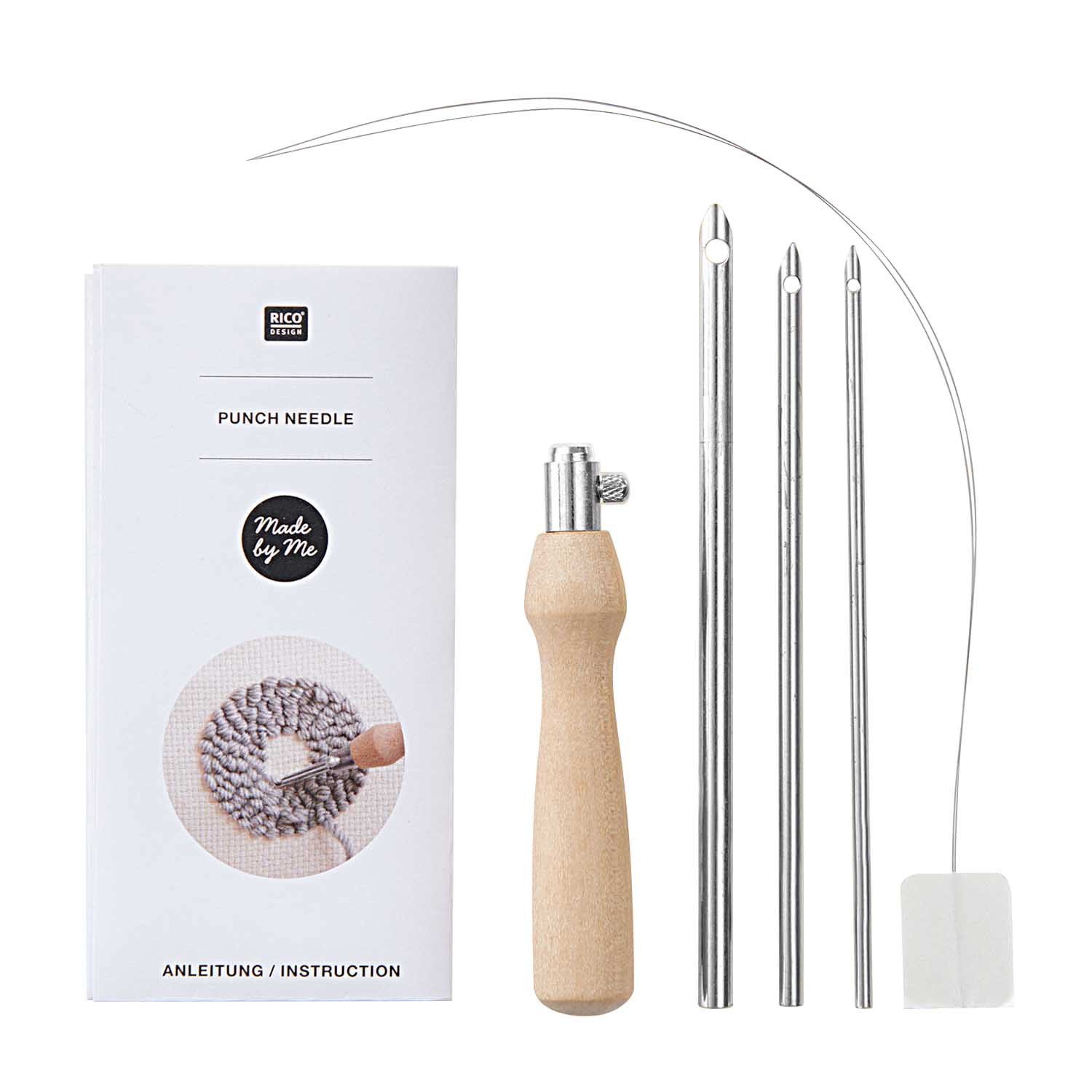 Rico Design Sticknadeln Punch Needle Holz, 6-tlg.