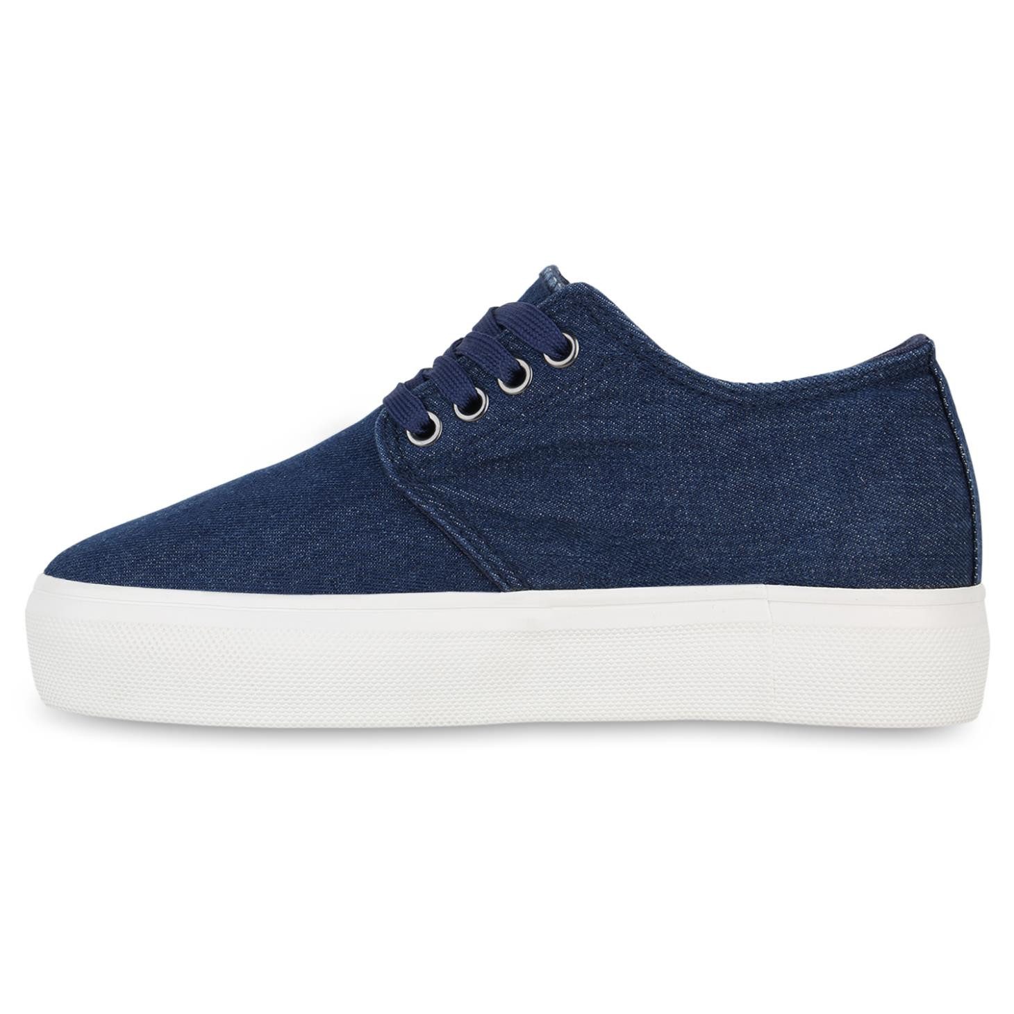 VAN HILL 816205 Plateausneaker Damen Denim Plateau Sneaker Metallic Sterne günstig online kaufen