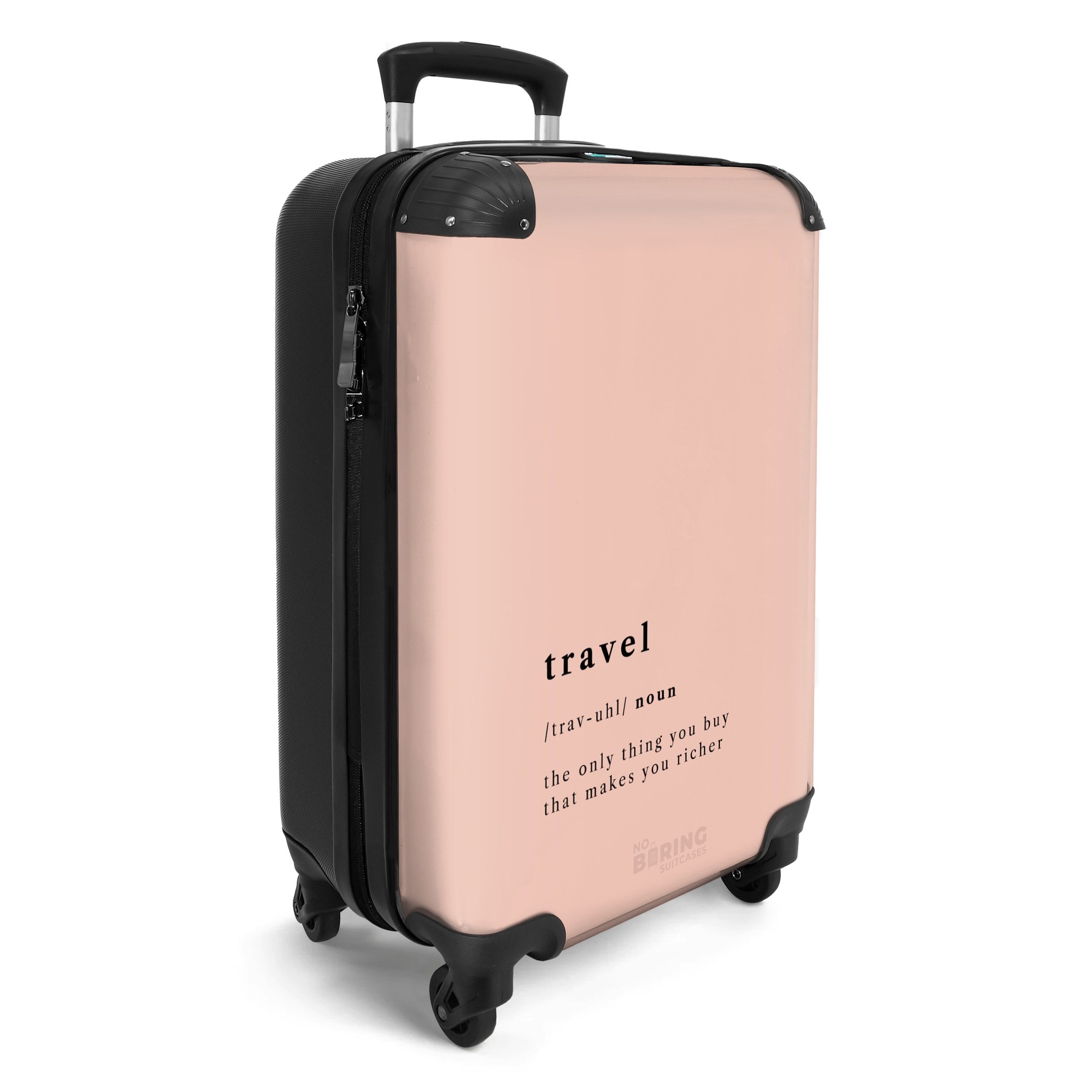 NoBoringSuitcases.com© Hartschalen-Trolley Rosa mit 'Reise'-Definition 55x3 günstig online kaufen
