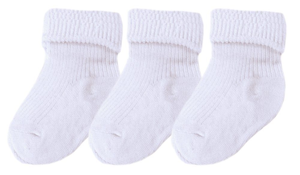 Socken Weiße Baby Socken 3er Pack Erstlingssocken 44-98 Weiß