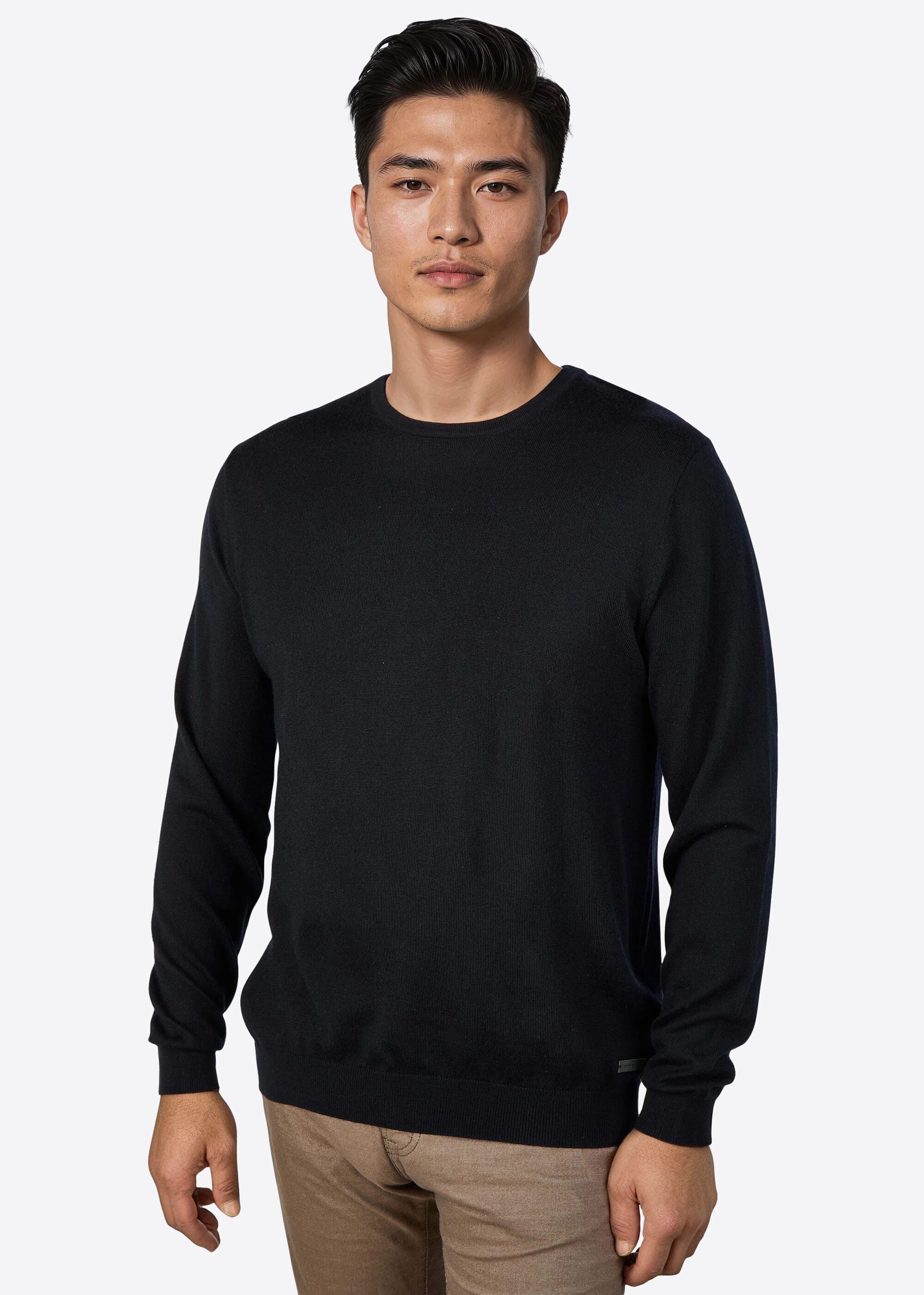 Pierre Cardin Rundhalspullover mit Rundhalsausschnitt günstig online kaufen