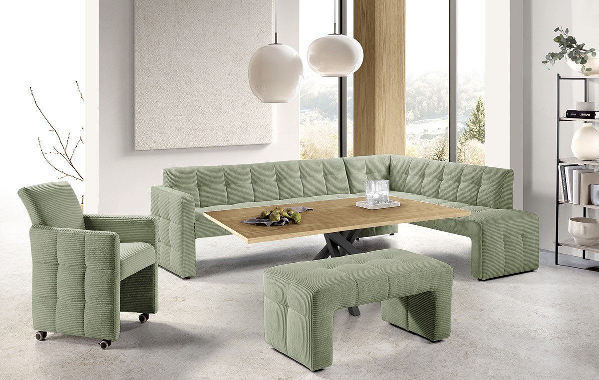 exxpo - sofa fashion Essbank Barista, bequem und elegant, hohe Bodenfreiheit, Eckbank Barista bequem und elegant, hochwertige Detailverarbeitung