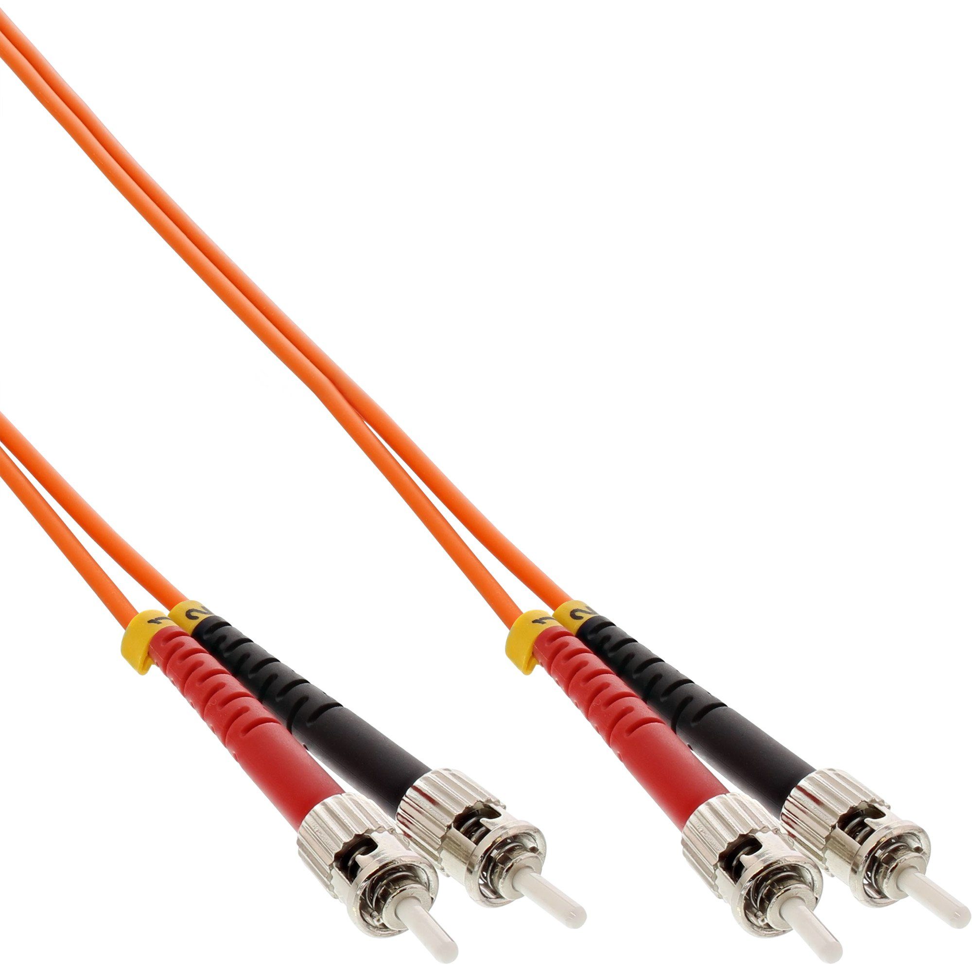 InLine® LWL Duplex Kabel, ST/ST, 50/125µm, OM2, 3m LAN-Kabel