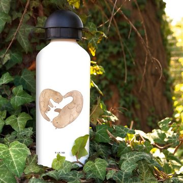 Mr. & Mrs. Panda Trinkflasche Otter Herz - Weiß - Geschenk, Liebesgeschenk, Bessere Hälfte, Mädchen, Farbenfrohe Motive