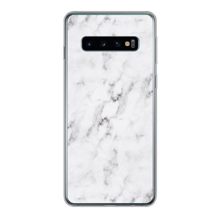 MuchoWow Handyhülle Marmor - Luxus - Weiß - Grau - Marmoroptik Phone Case Handyhülle Samsung Galaxy S10 Silikon Schutzhülle