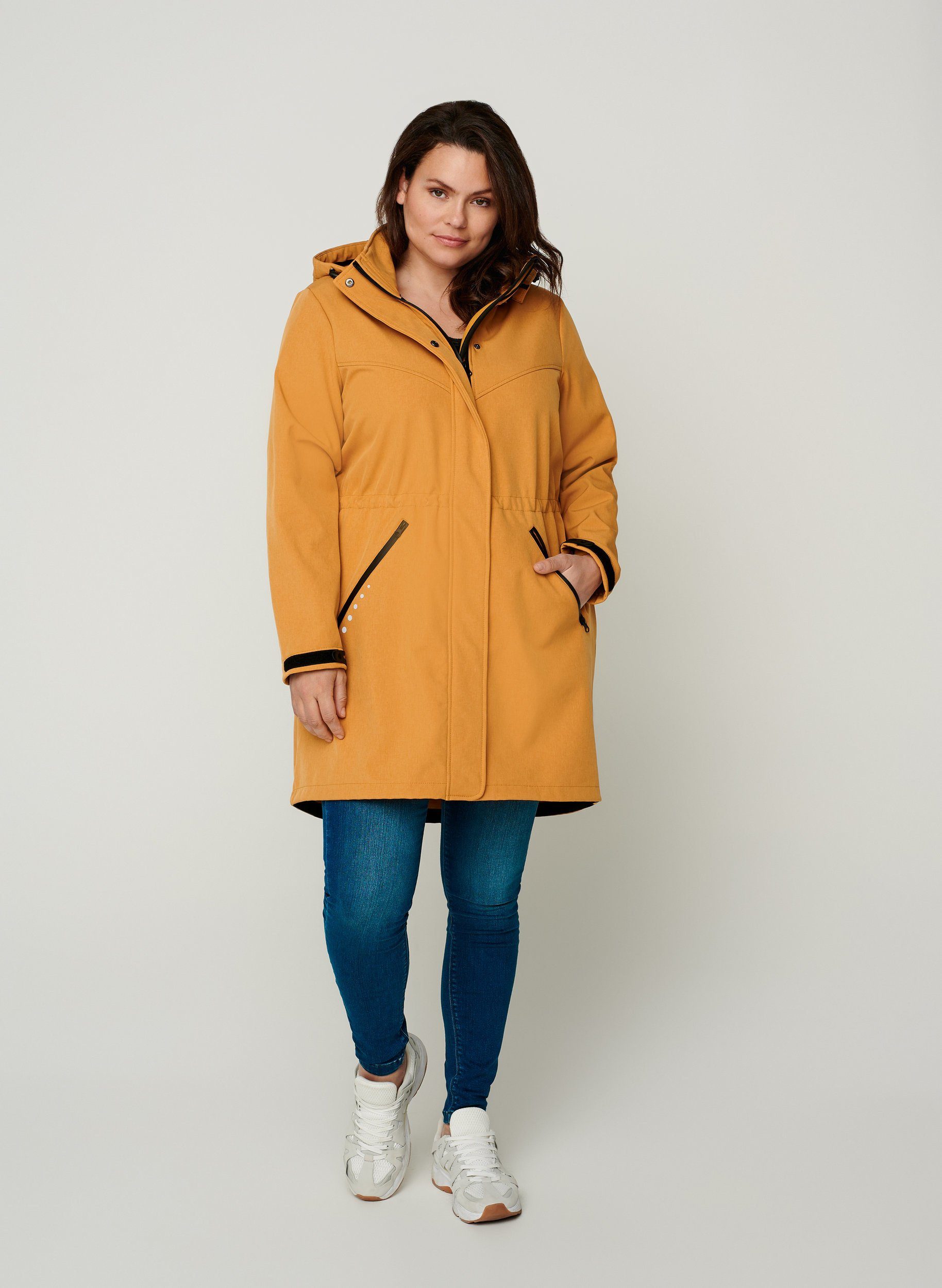 Zizzi Softshelljacke Große Größen Damen Soft Shell Kapuzen Jacke mit  Knöpfen und Reißverschluss online kaufen | OTTO