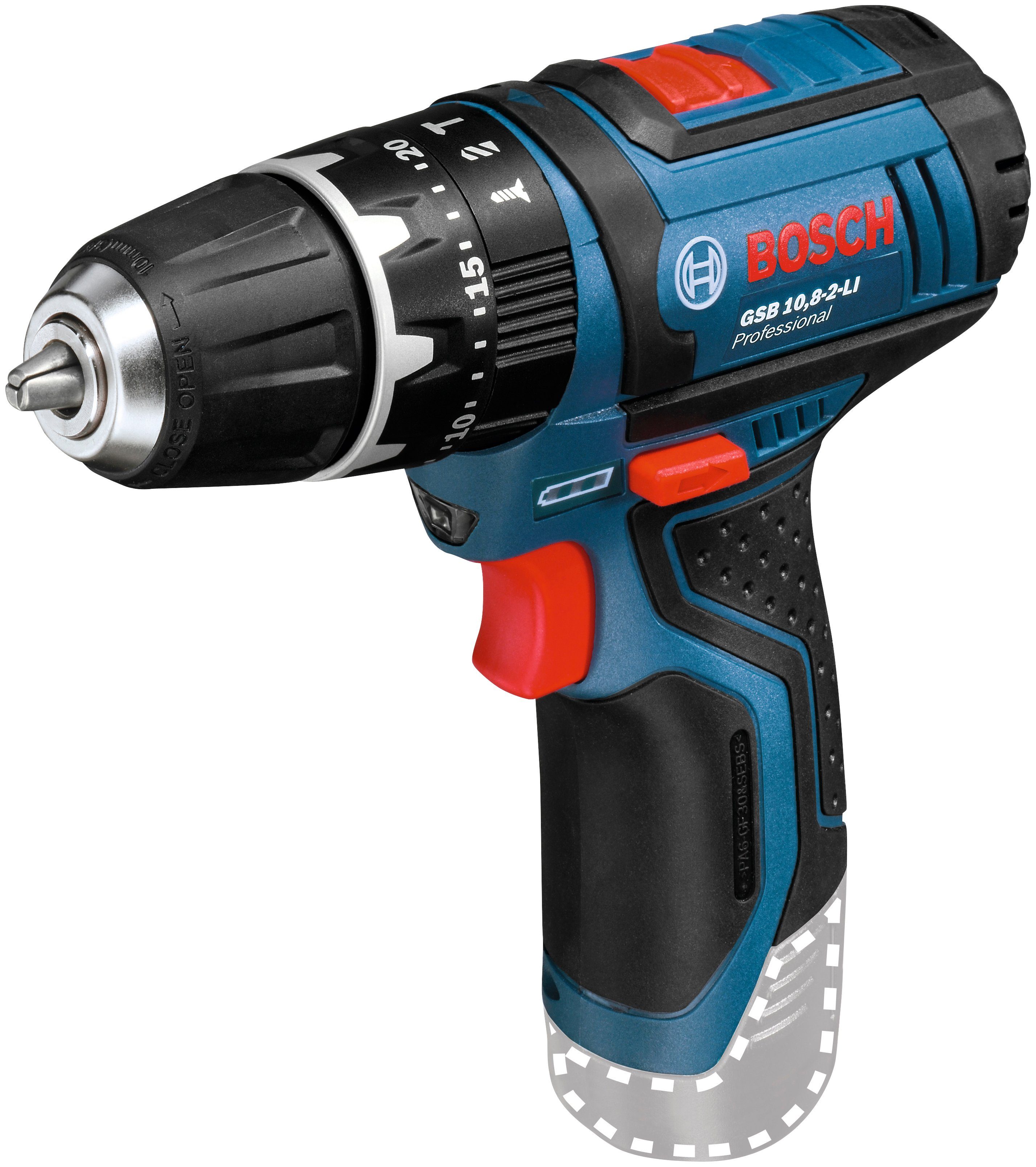 Bosch Professional GSB Akku 1300 U/min, und 12V-15, Ladegerät max. Ohne Akku-Schlagbohrschrauber