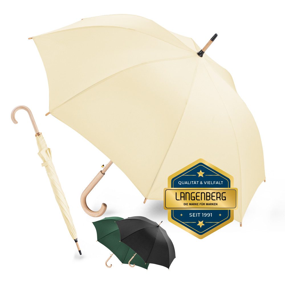 Langenberg Stockregenschirm LANGENBERG Stockschirm Sturmfest [Bambus], ☑ UNSERE EMPFEHLUNG
