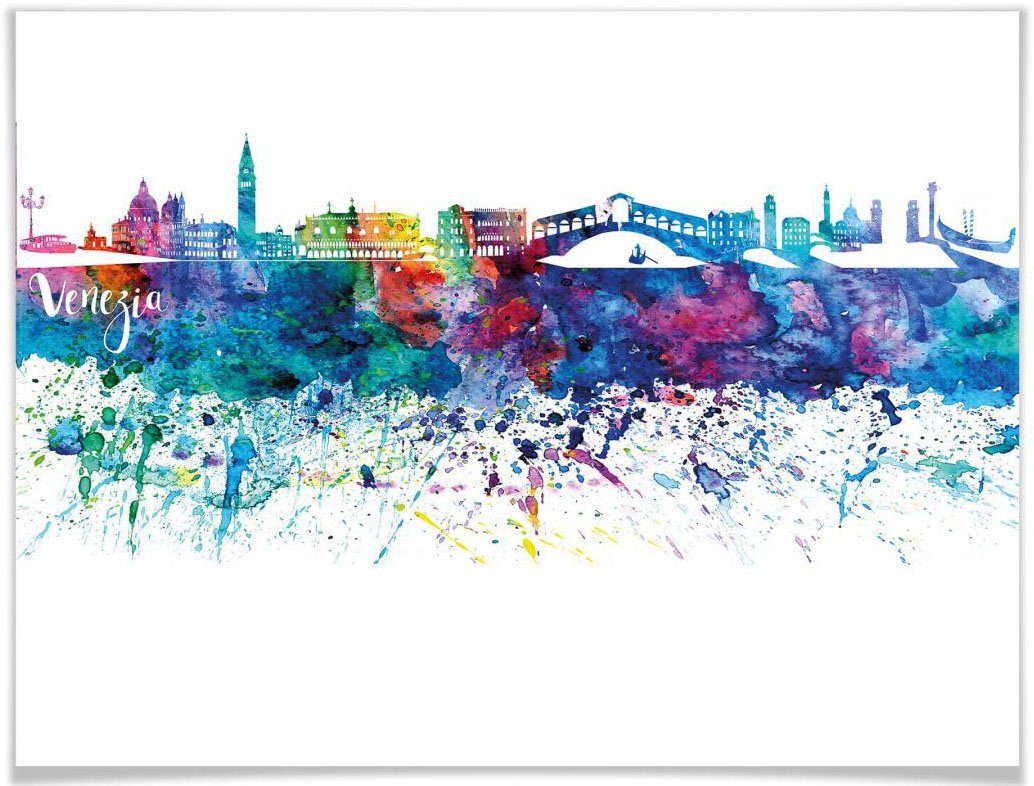 Wall-Art Poster, Skyline, Graffiti Poster Bild, Wandbild, Bunt (1 Graffiti Wandposter Venedig St),