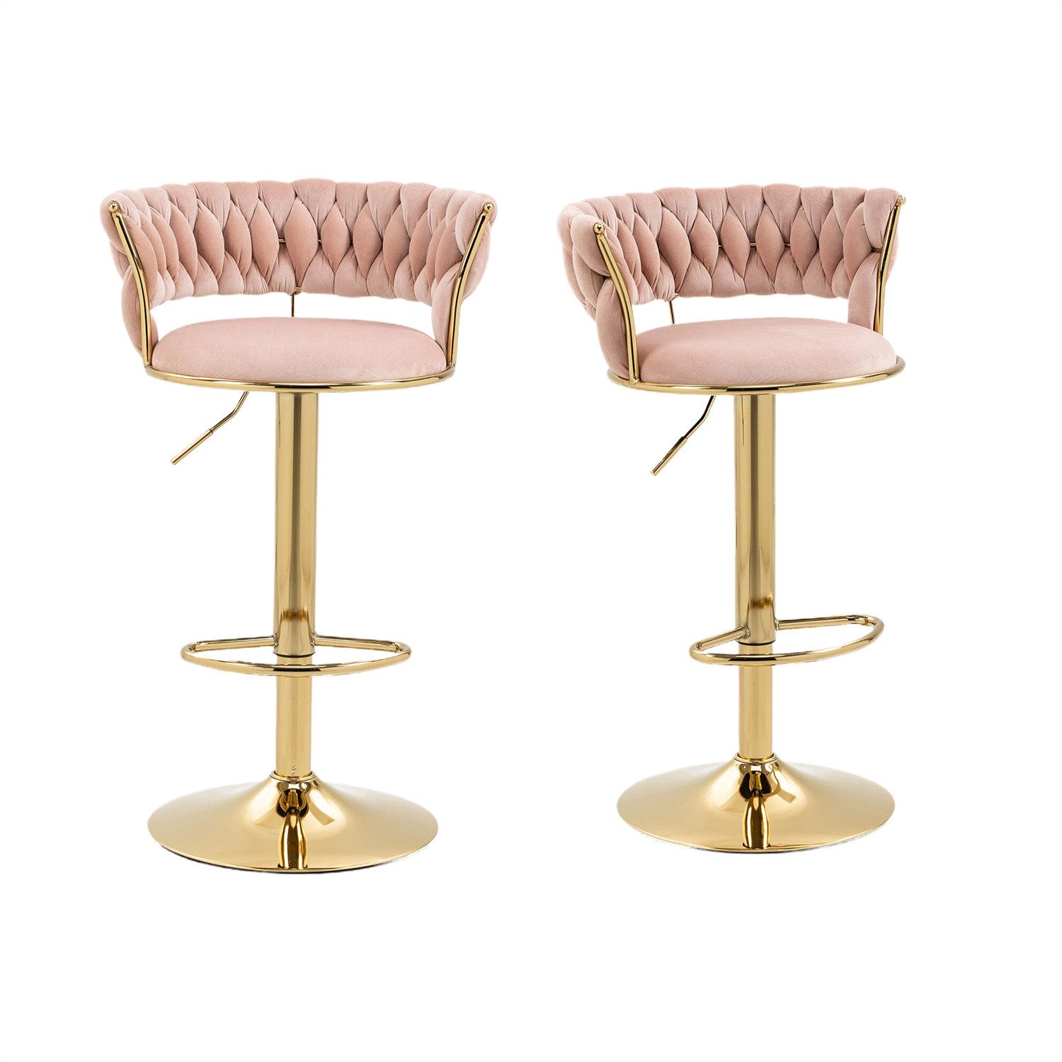 autolock Barhocker Samt 360° drehbarer Barhocker 2-teiliges Set