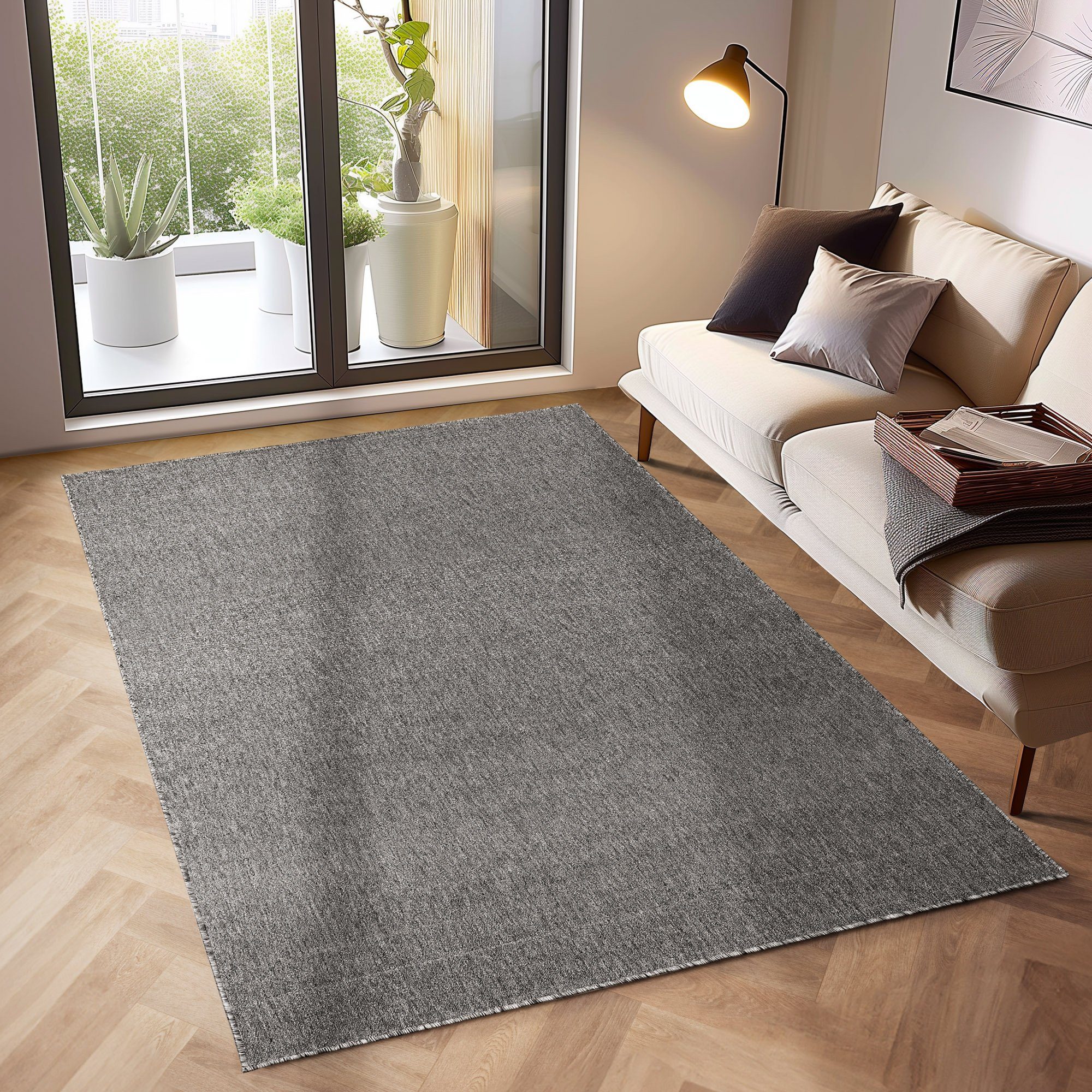 SIMPEX24 Teppich Unicolor - Einfarbig, Läufer, Höhe: 7 mm, Kurzflor Schling günstig online kaufen