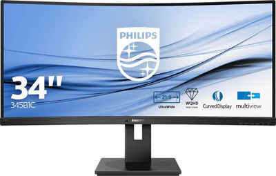 Philips 345B1C/00 Curved-LED-Monitor (86,36 cm/34 ", 3440 x 1440 px, WQHD, 4 ms Reaktionszeit, 100 Hz, VA LCD)