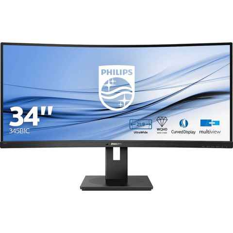 Philips 345B1C/00 Curved-LED-Monitor (86,36 cm/34 ", 3440 x 1440 px, WQHD, 4 ms Reaktionszeit, 100 Hz, VA LCD)