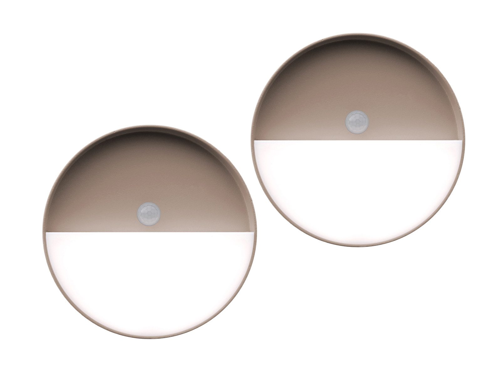 ECO-LIGHT LED Außen-Wandleuchte, Bewegungsmelder, LED fest integriert, Warmweiß, SET kabel-lose Akku Lampe für innen & außen ohne Strom-anschluss, 15cm