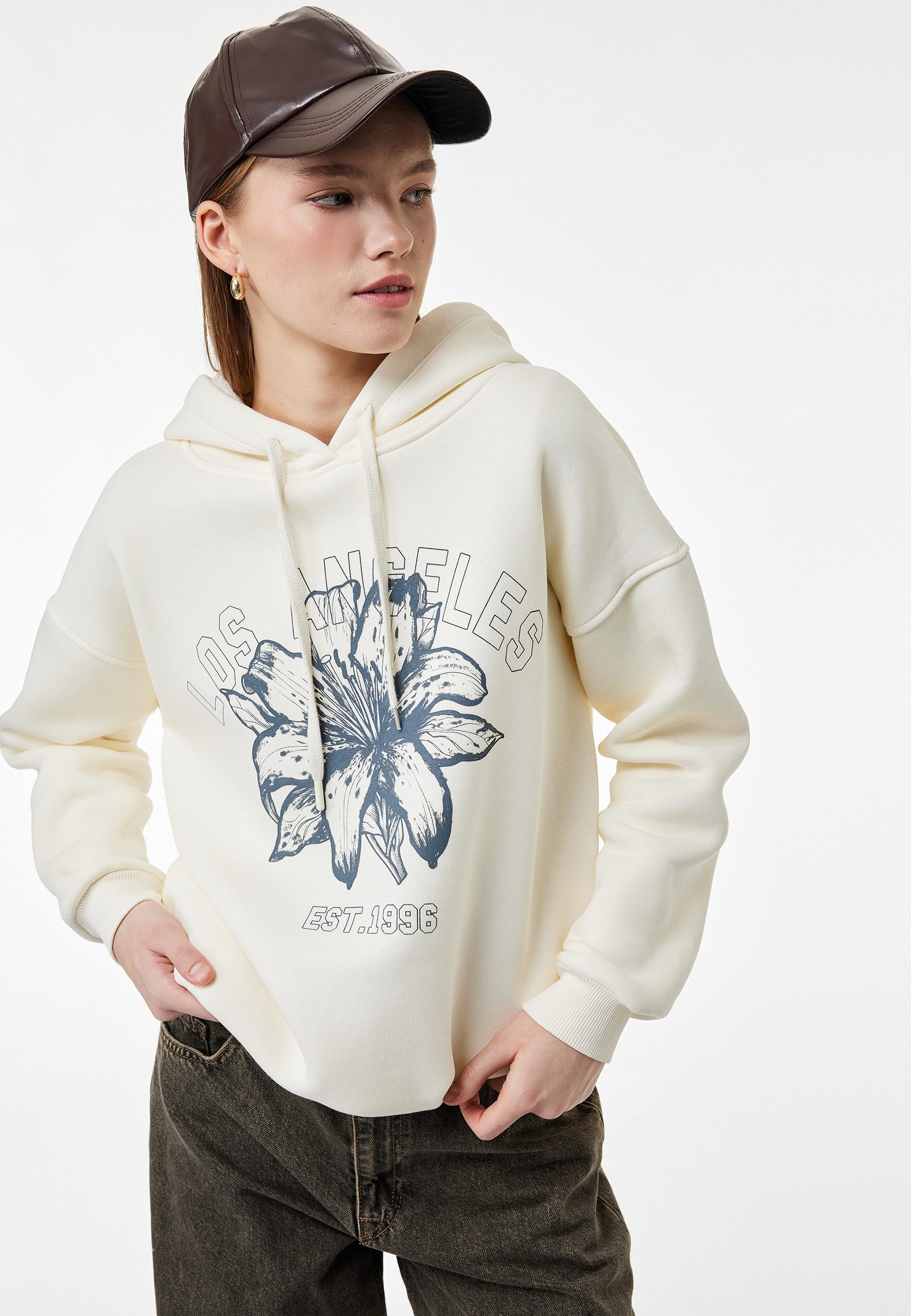 Koton Sweatshirt Kapuzenkragen Mit Aufdruck Kapuzensweatshirt