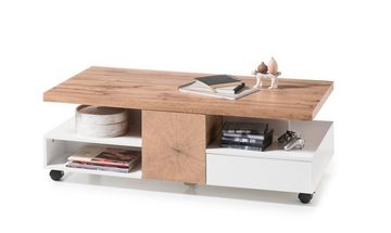 MCA furniture Couchtisch Couchtisch Rennes, auf Rollen, 120x60, Eichefarben / weiß matt (no-Set)