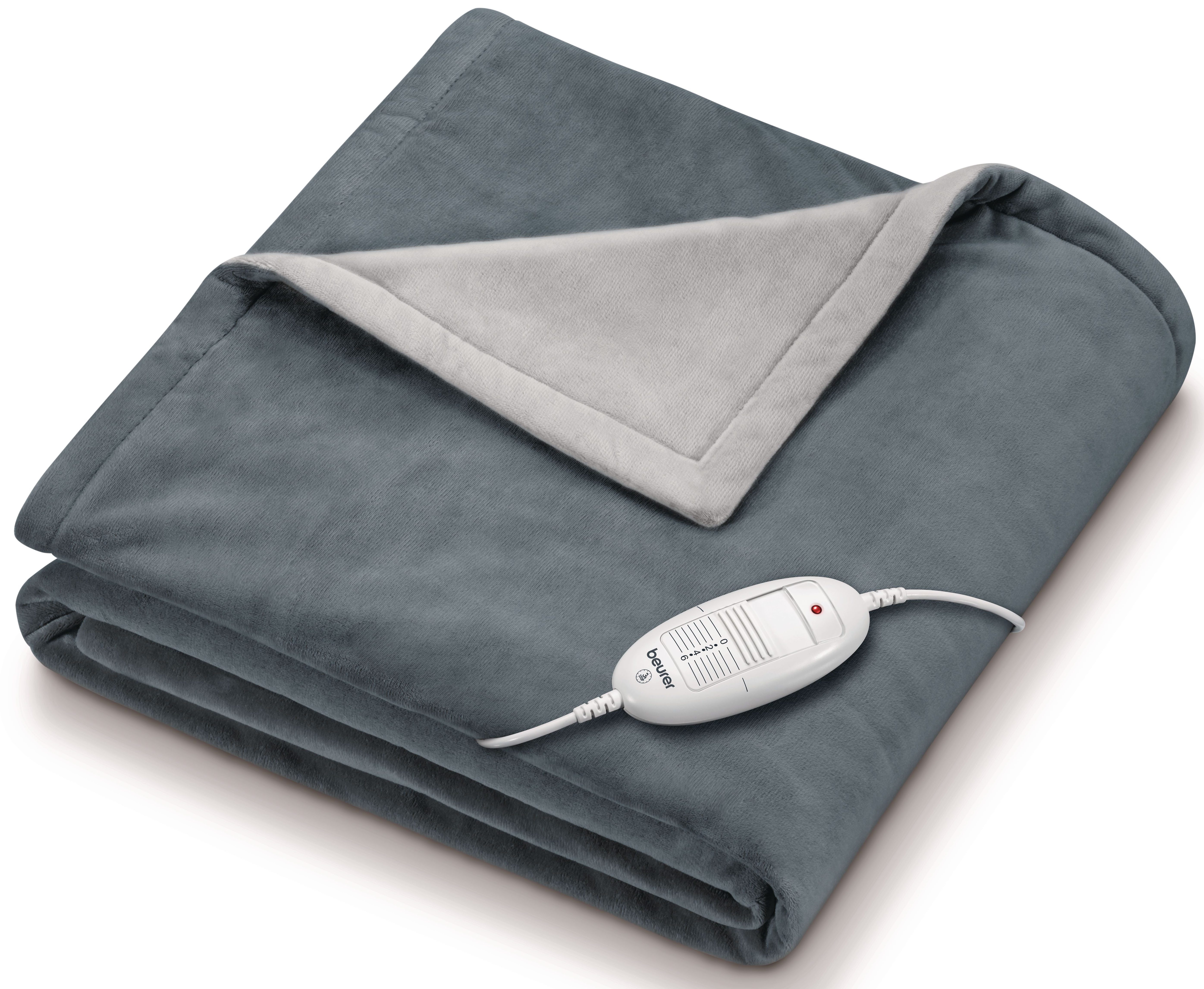 BEURER Heizdecke HD 75 Cosy Dark-Grey, elektrische Wärmedecke zum Einkuscheln, Mit 6 Temperaturstufen, Abschaltautomatik, maschinenwaschbar