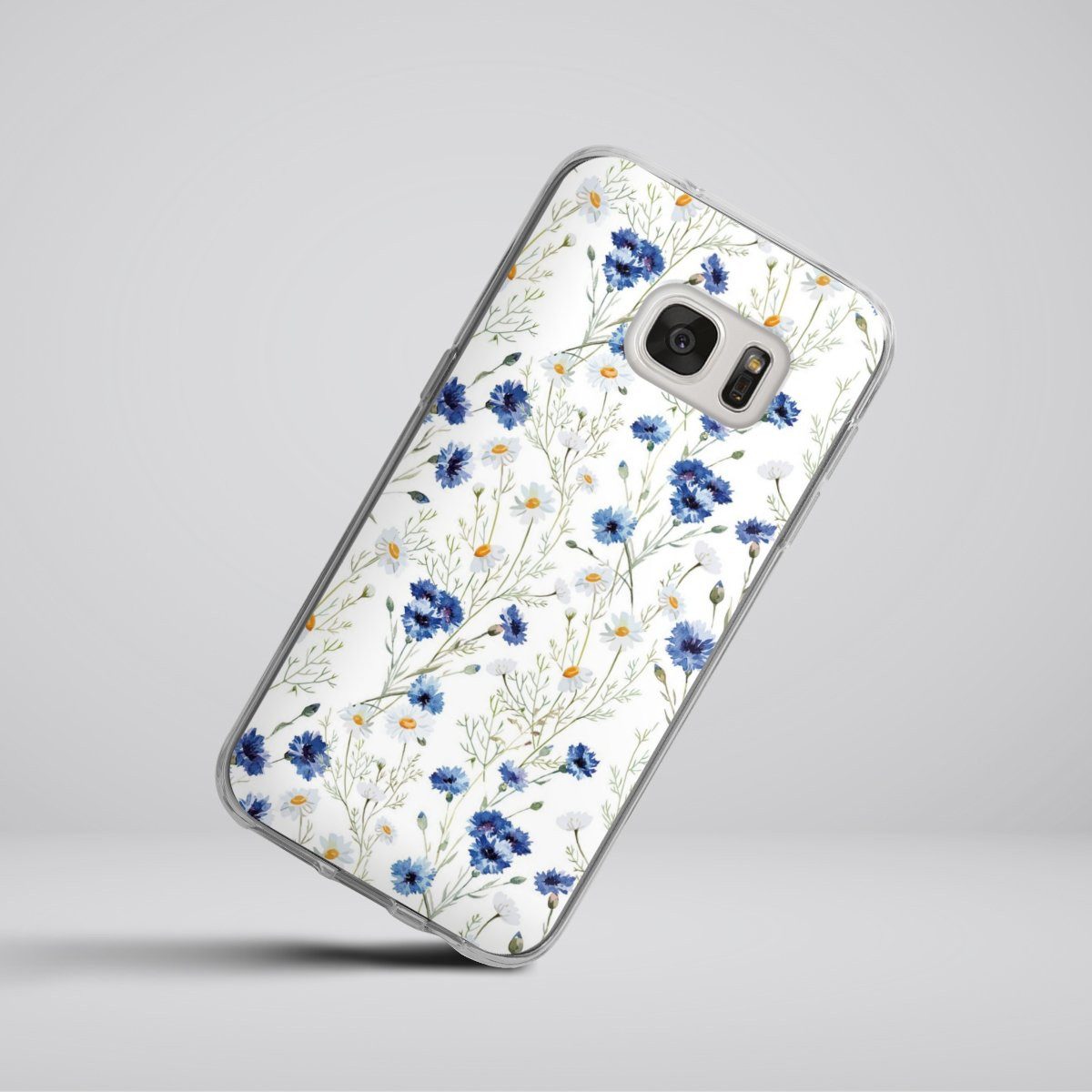 DeinDesign Handyhülle Muster Blume Blumen Flower Pattern 6, Samsung Galaxy S7 Silikon Hülle Bumper Case Handy Schutzhülle