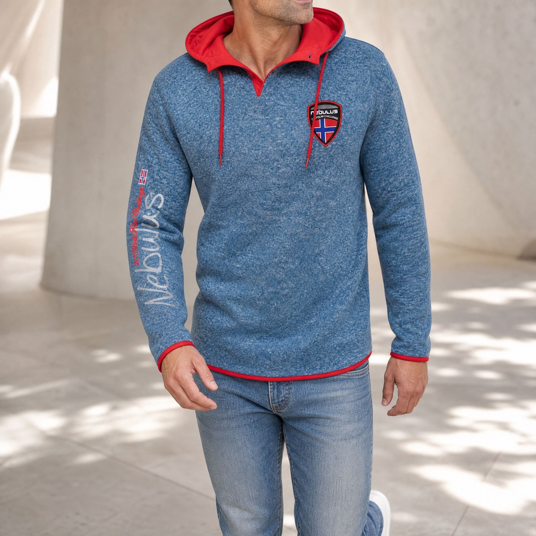 Nebulus Hoodie STITCH, P5052 - Herren, blau, L