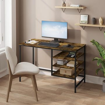 EUGAD Schreibtisch (1-St), mit 3 Ablagen, PC Tisch für Büro Homeoffice, Industrie-Design