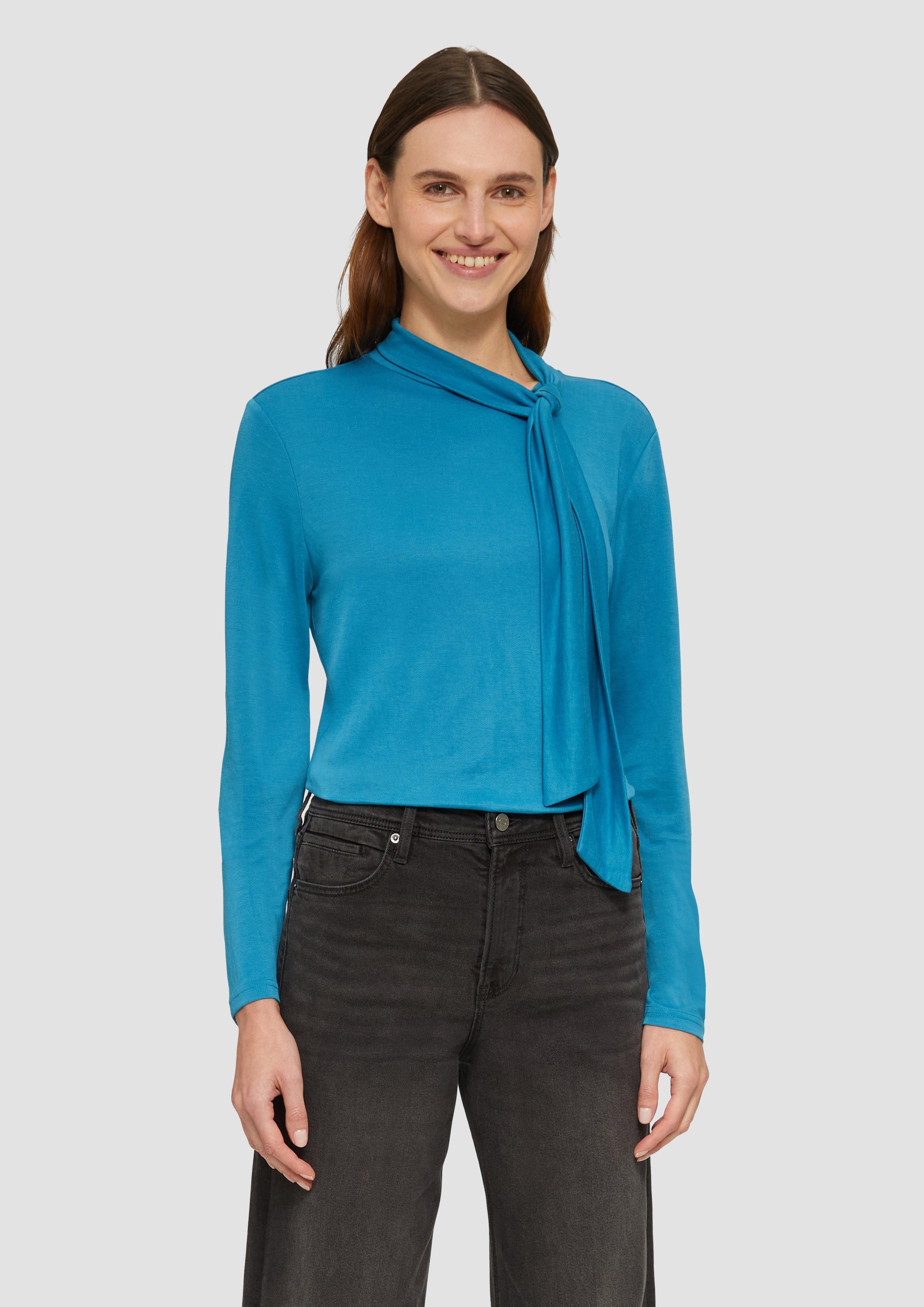 Langarmshirt Elastisches Longsleeve aus Modalmix mit Knotendetail