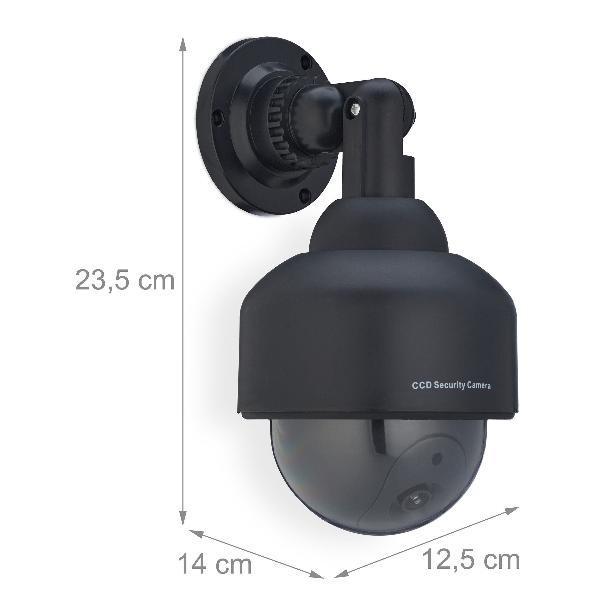 relaxdays Überwachungskamera Attrappe Schwarzer Kamera Dummy Dome-Form (Innenbereich, Außenbereich, 1-tlg) – Bild 4 von 5
