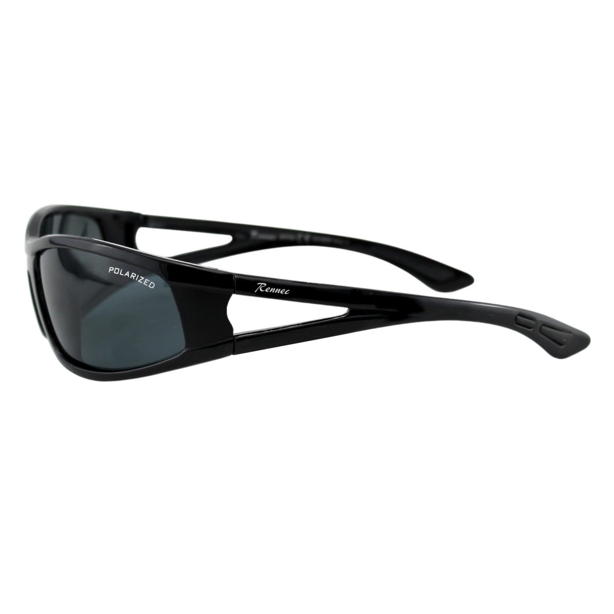 Rennec Sonnenbrille (Sportbrille Herren Angelbrille Polbrille Leichtgewicht mit Hardcase) Sport Sonnenbrille Polarisiert Schwarz Getönt oder Farbig Verspiegelt
