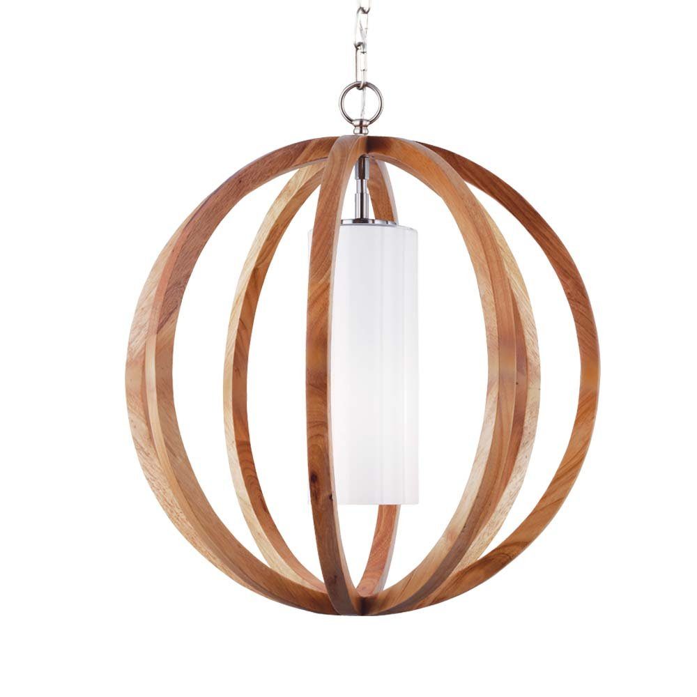 Elstead LIGHTING Hängeleuchte, Leuchtmittel nicht inklusive, Pendellampe Deckenleuchte Hängelampe Holz Stahl D 52,1 cm