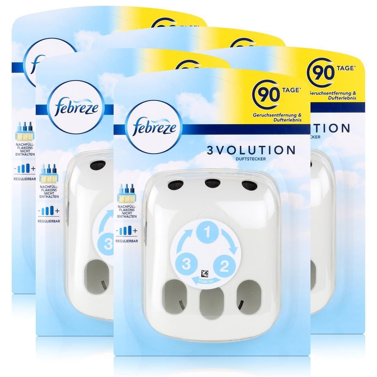 Raumduft Febreze 3Volution Duftstecker für Nachfüllflakons - Regulierbar (5er