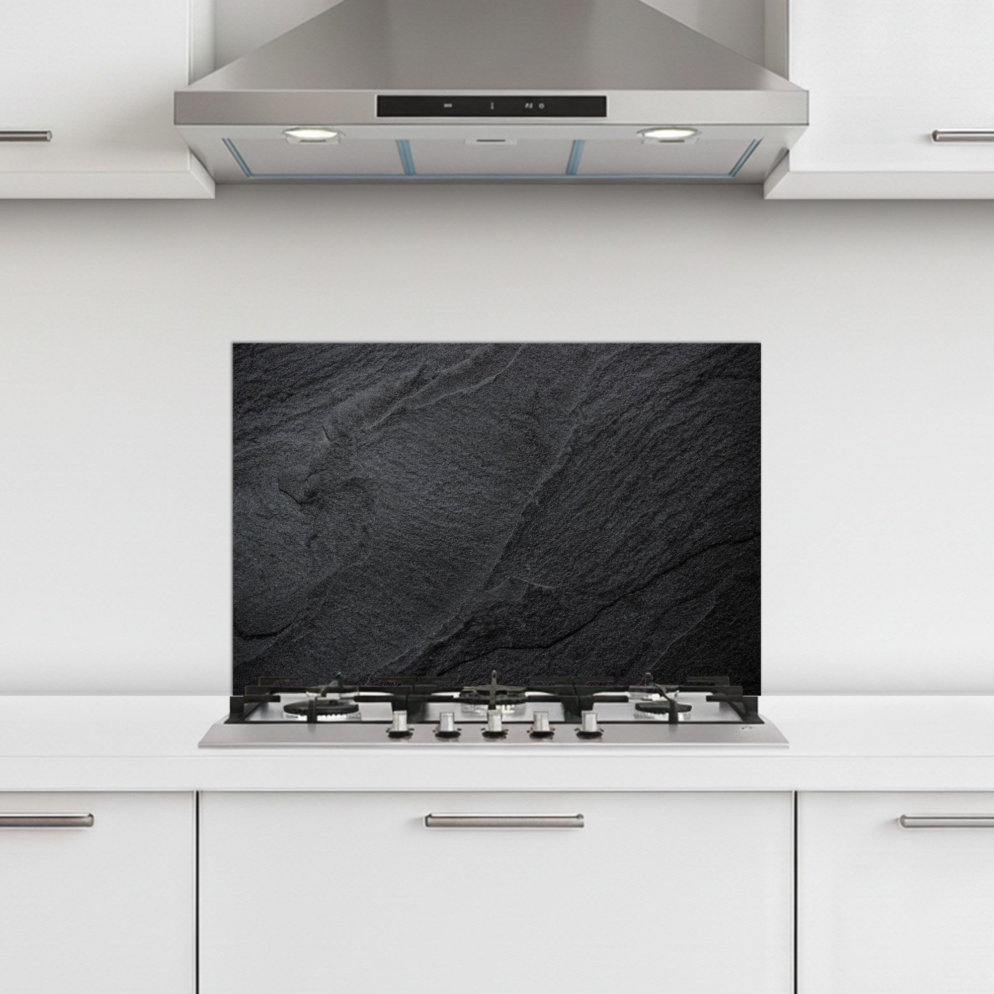 KitchenYeah Küchenrückwand selbstklebend (keine Folie) Beton - Schwarz - Industriell, (1-tlg), Küchenrückwand, Küchen Zubehör, 60x40 cm