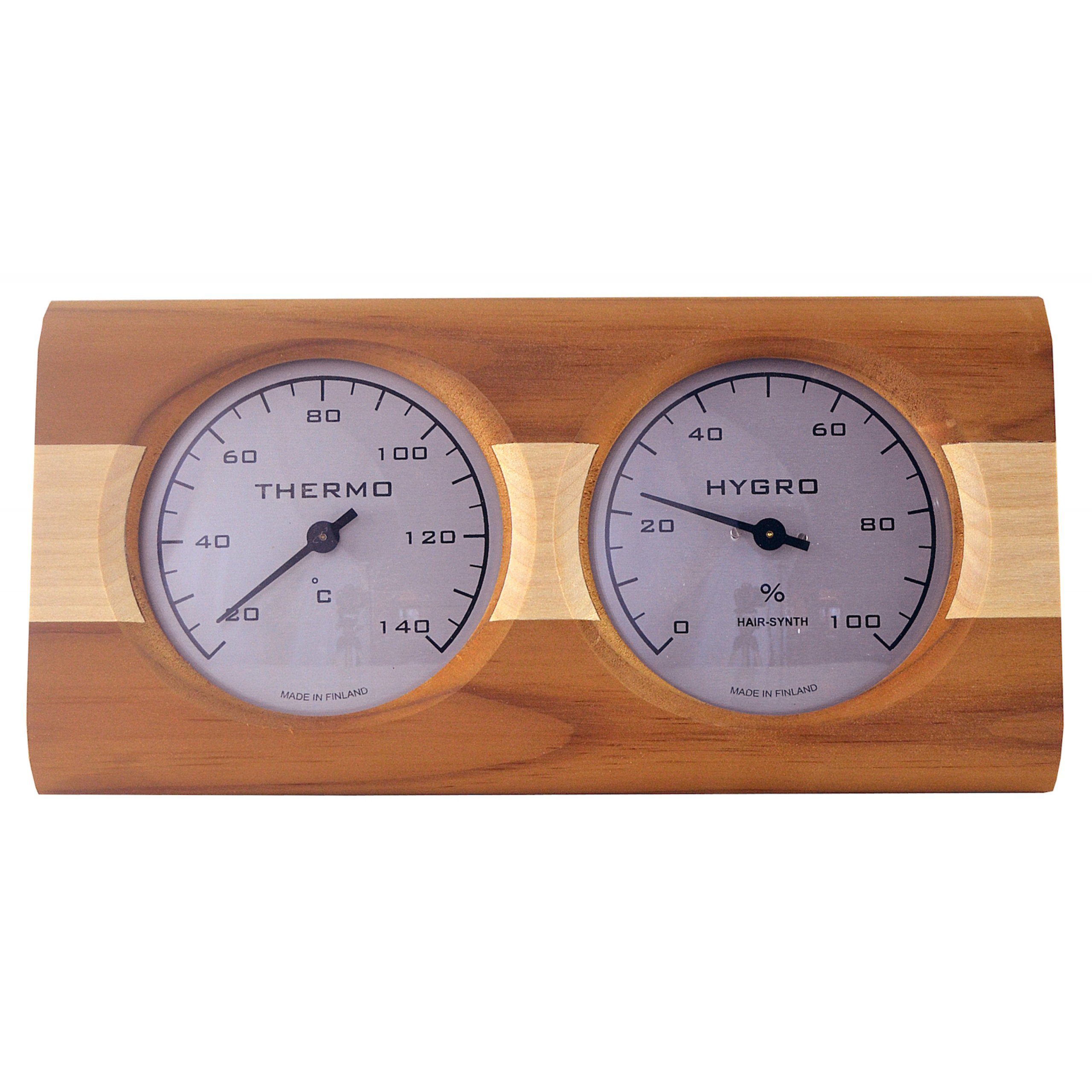 Nikkarien Saunia Sauna-Sanduhr Nikkarien Sauna Thermo und Hygrometer mit einem Streifen Kiefernholz