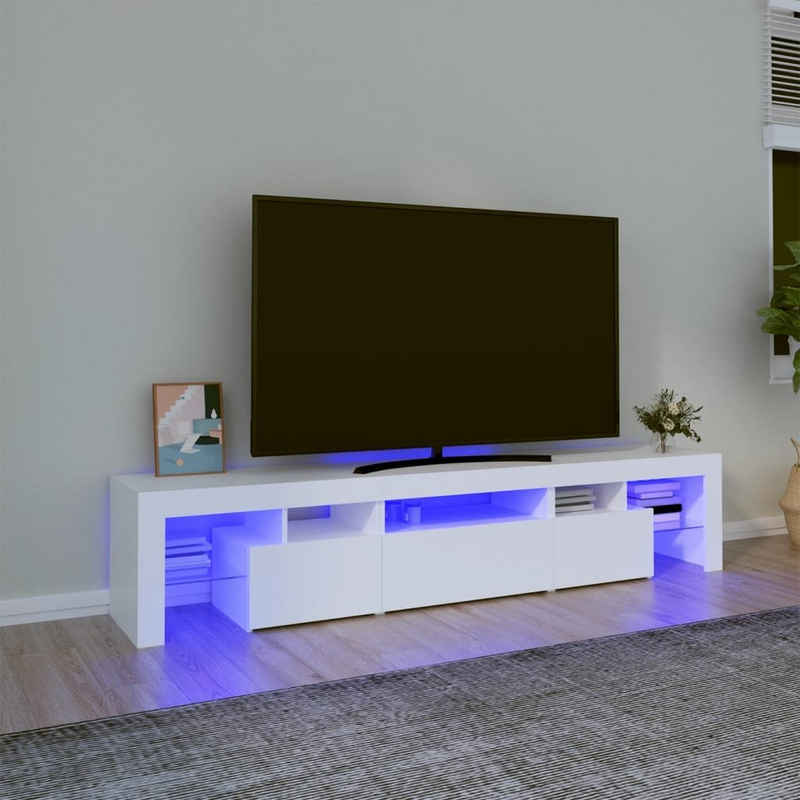 vidaXL TV-Schrank TV-Schrank mit LED-Leuchten Weiß 200x36,5x40 cm (1-St)