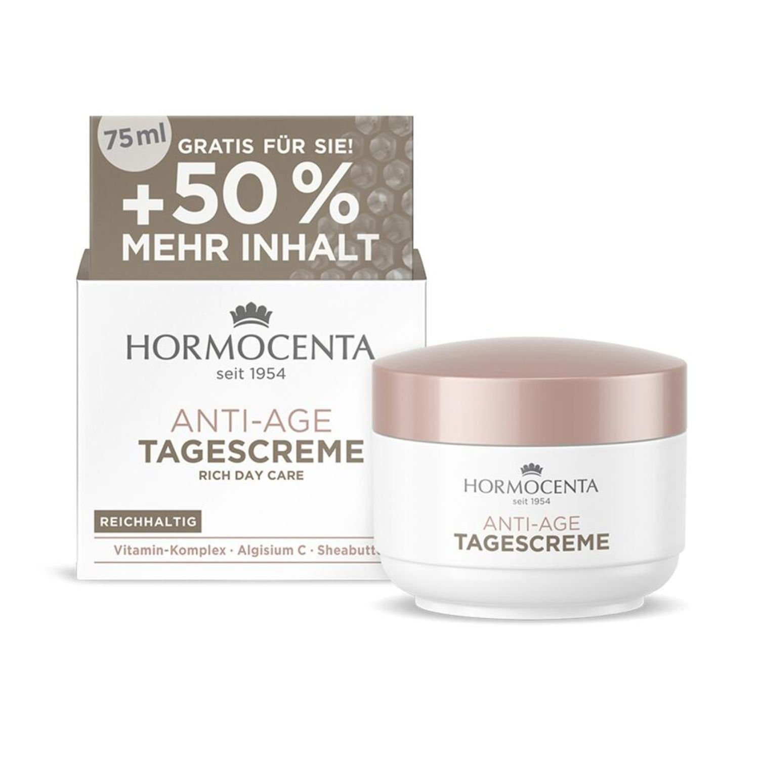 Hormocenta Kosmetik Lotion GmbH 6x Hormocenta Körpercreme Anti 75ml Pflege Tagescreme Haut Gesicht Age