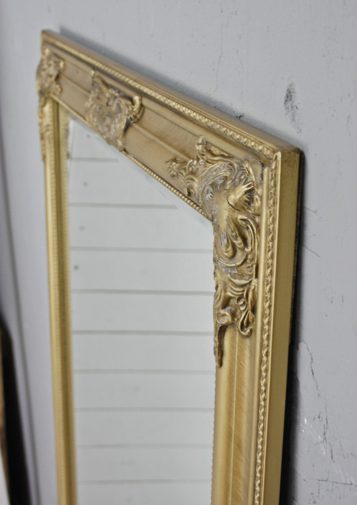 gold verziert 150x60x7 cm Stil Wandspiegel elbmöbel gold barock Wandspiegel Spiegel: 150cm, Spiegel Barock