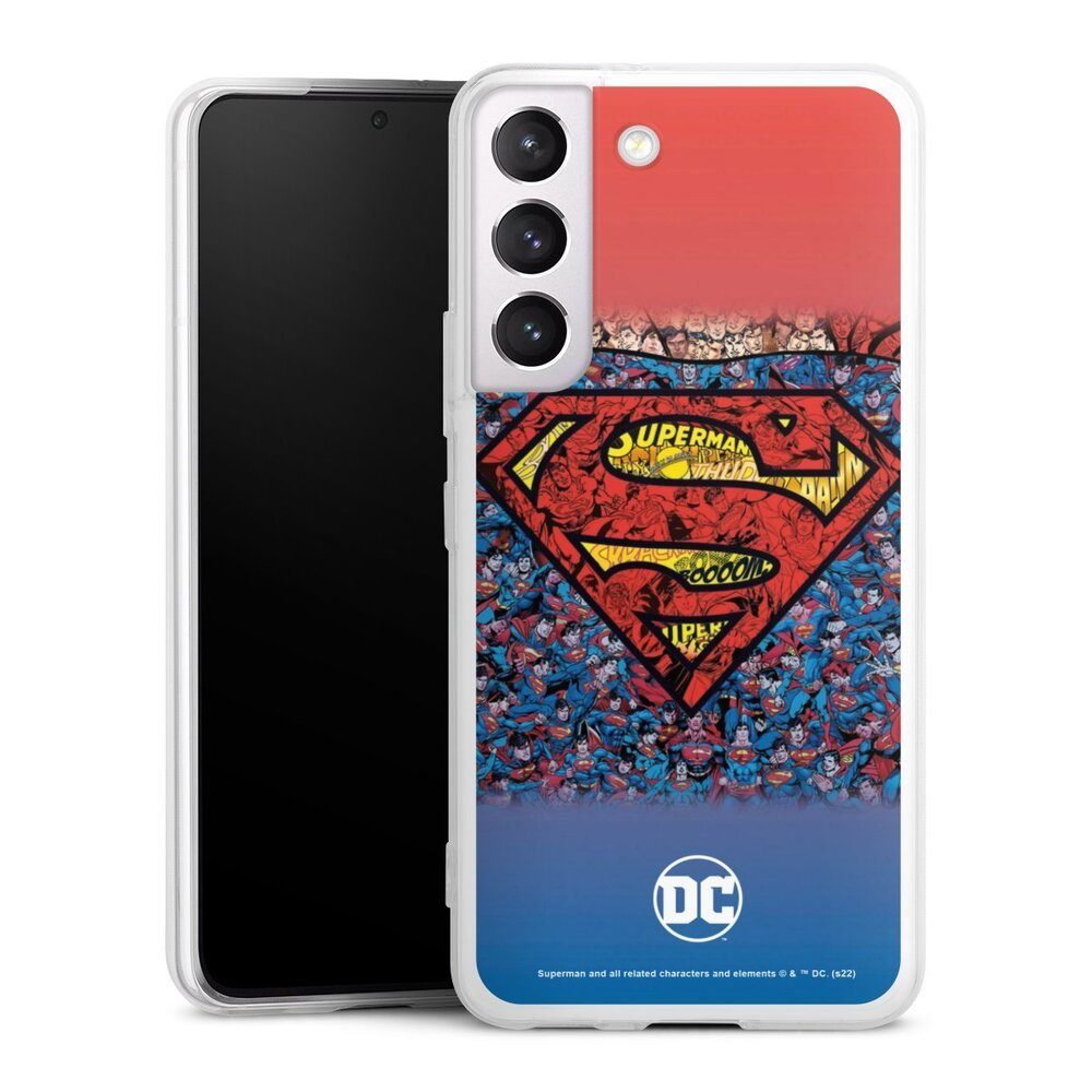 DeinDesign Handyhülle Superman Offizielles Lizenzprodukt Logo Superman Logo Mosaic, Samsung Galaxy S22 Slim Case Silikon Hülle Ultra Dünn Schutzhülle